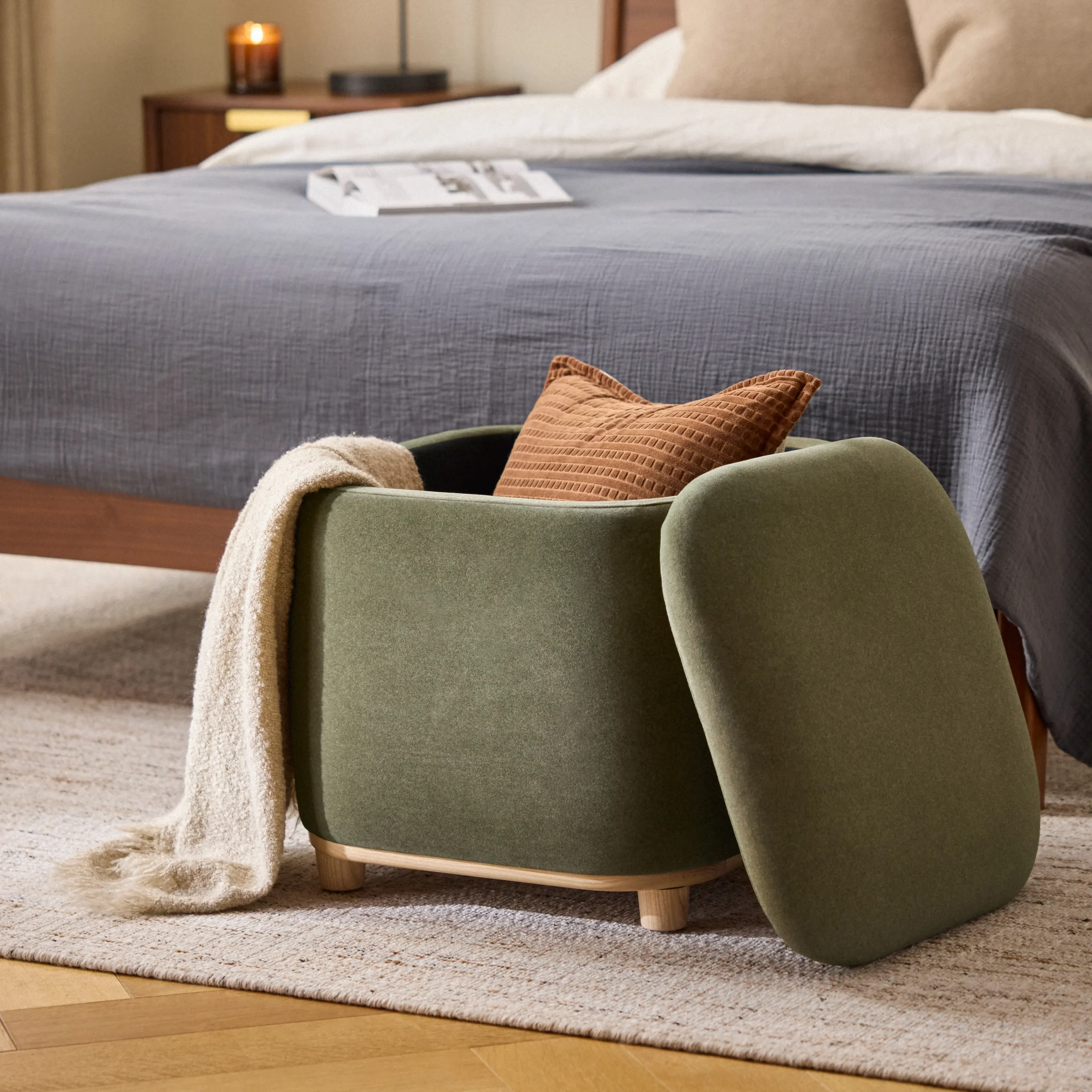 Maribo 19_ Storage Ottoman - Felted Green - Image 3