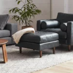 Sven 30_ Leather Ottoman - Oxford Black