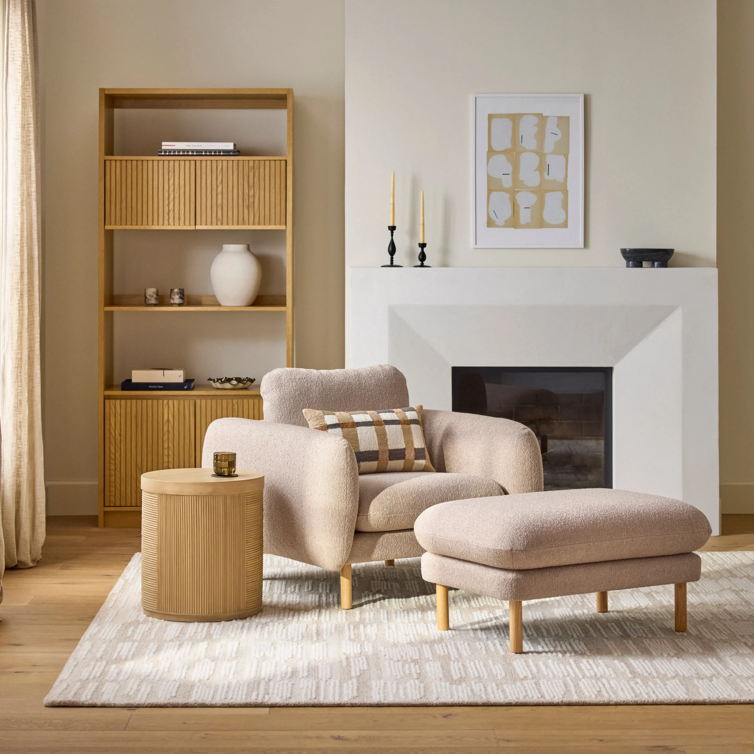 Sanders 35.5_ Ottoman - Sandstone Wool Bouclé - Image 10