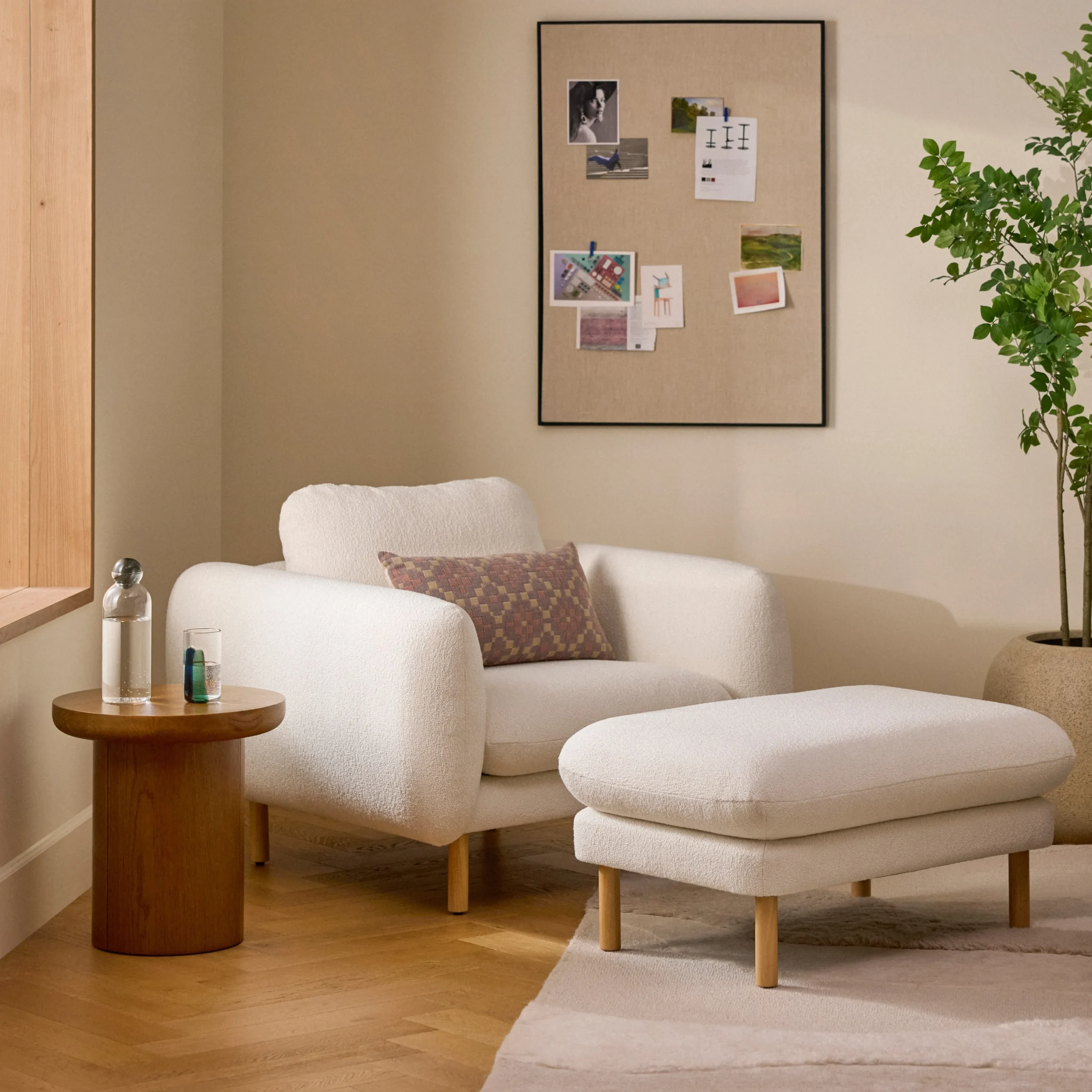 Sanders 35.5_ Ottoman - Ivory Wool Bouclé - Image 11