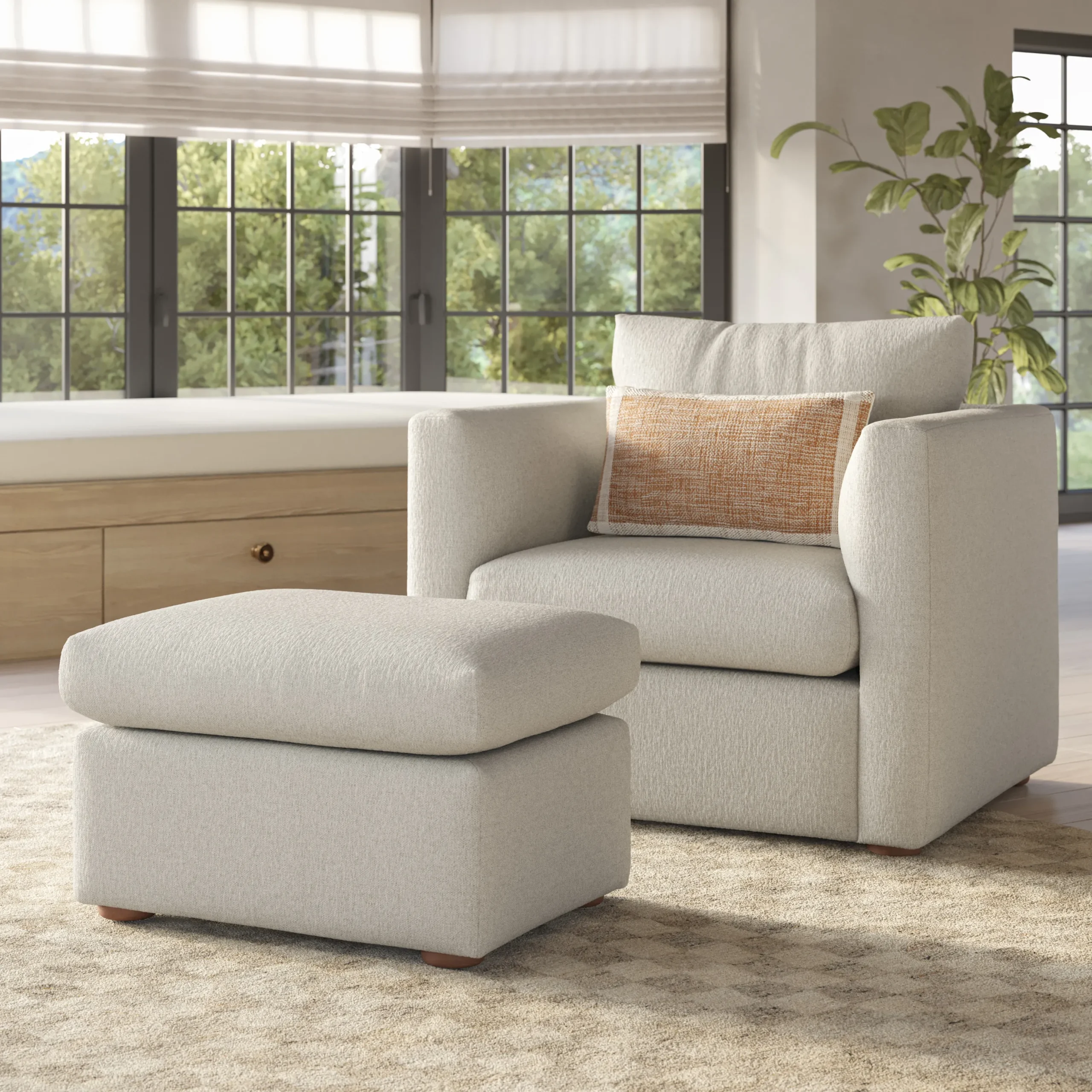 Marina 28.5_ Ottoman - Clover Ivory