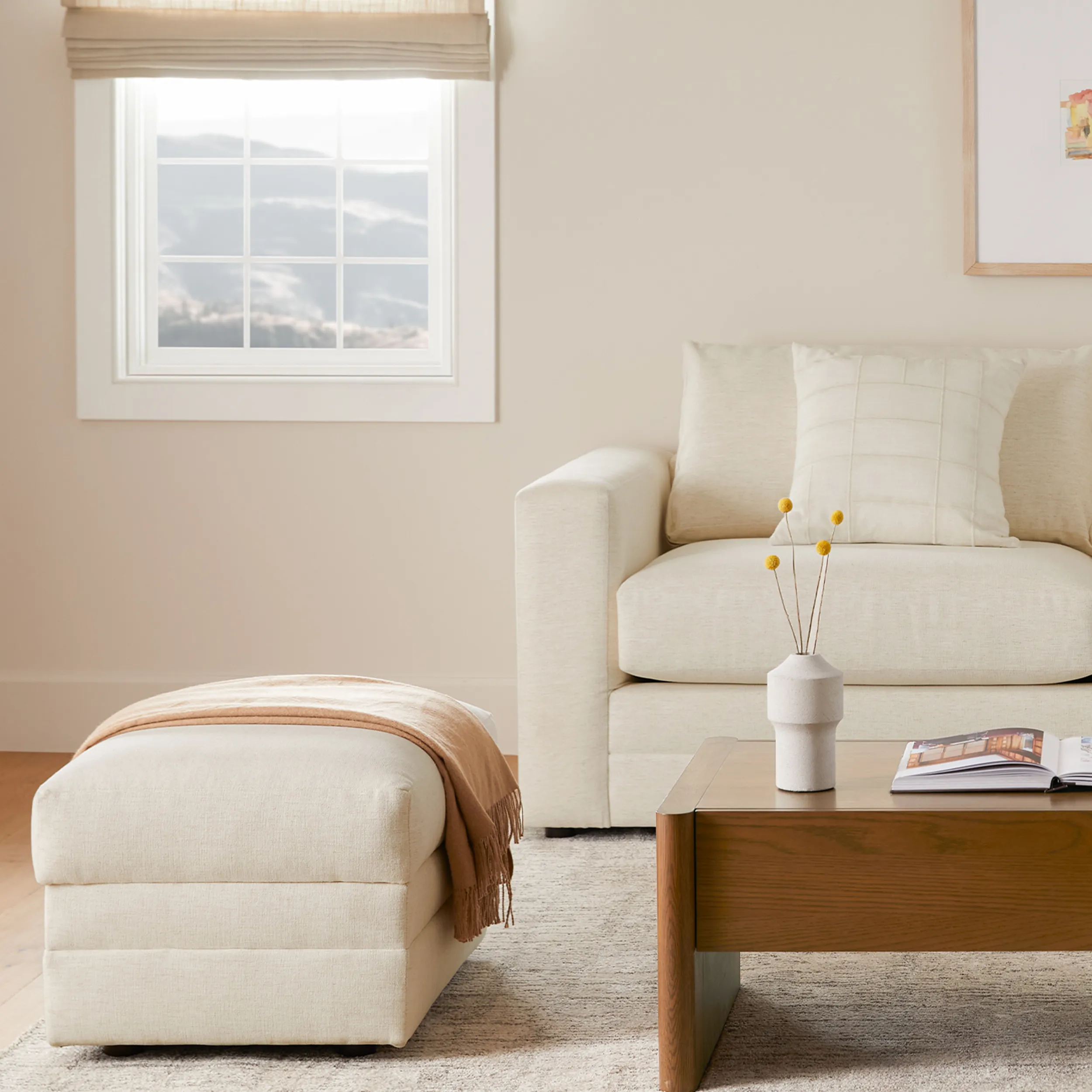 Riley 28_ Ottoman - Napa White - Image 11