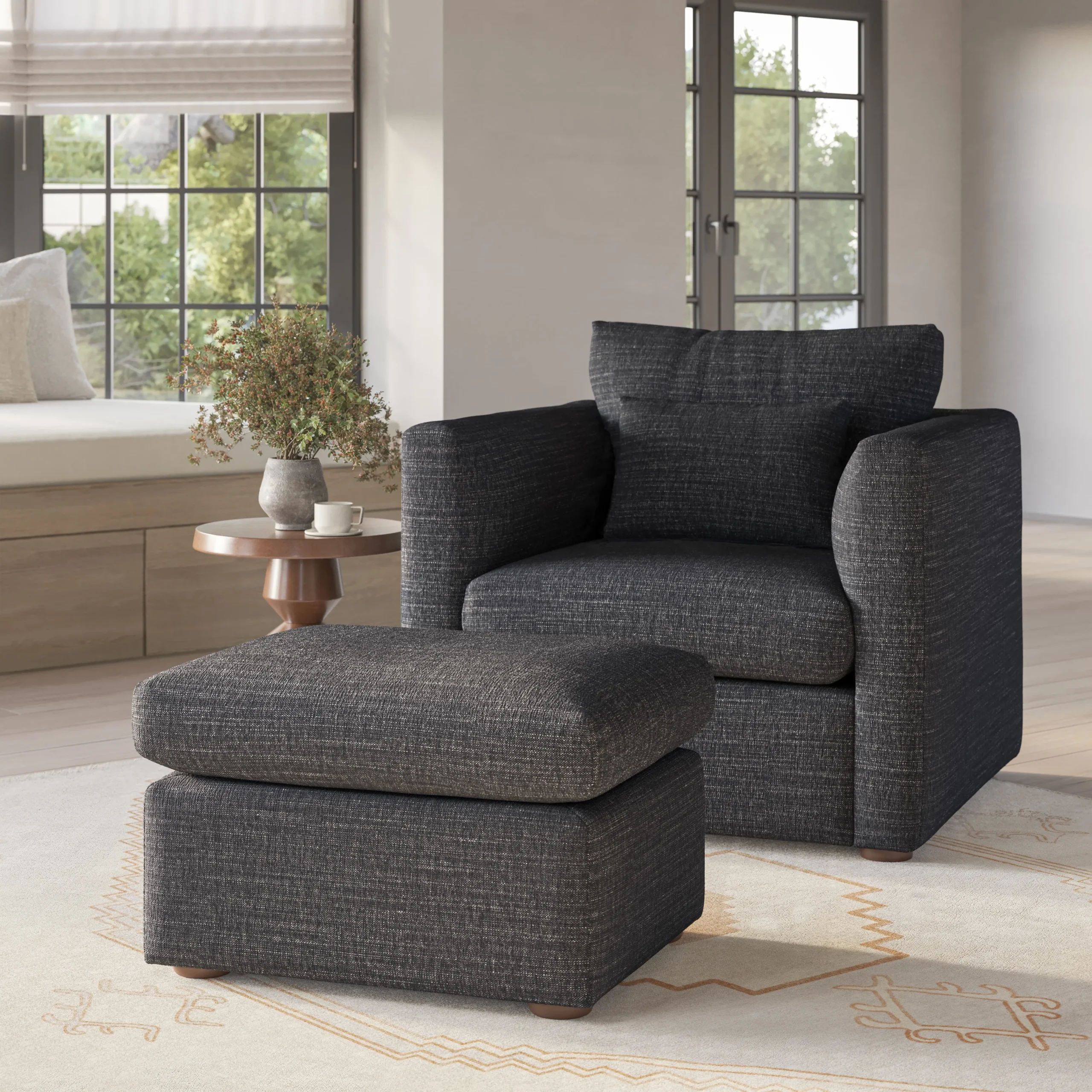 Marina 28.5_ Ottoman - Napa Charcoal
