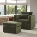 Marina 28.5_ Velvet Ottoman - Hale Fir Green