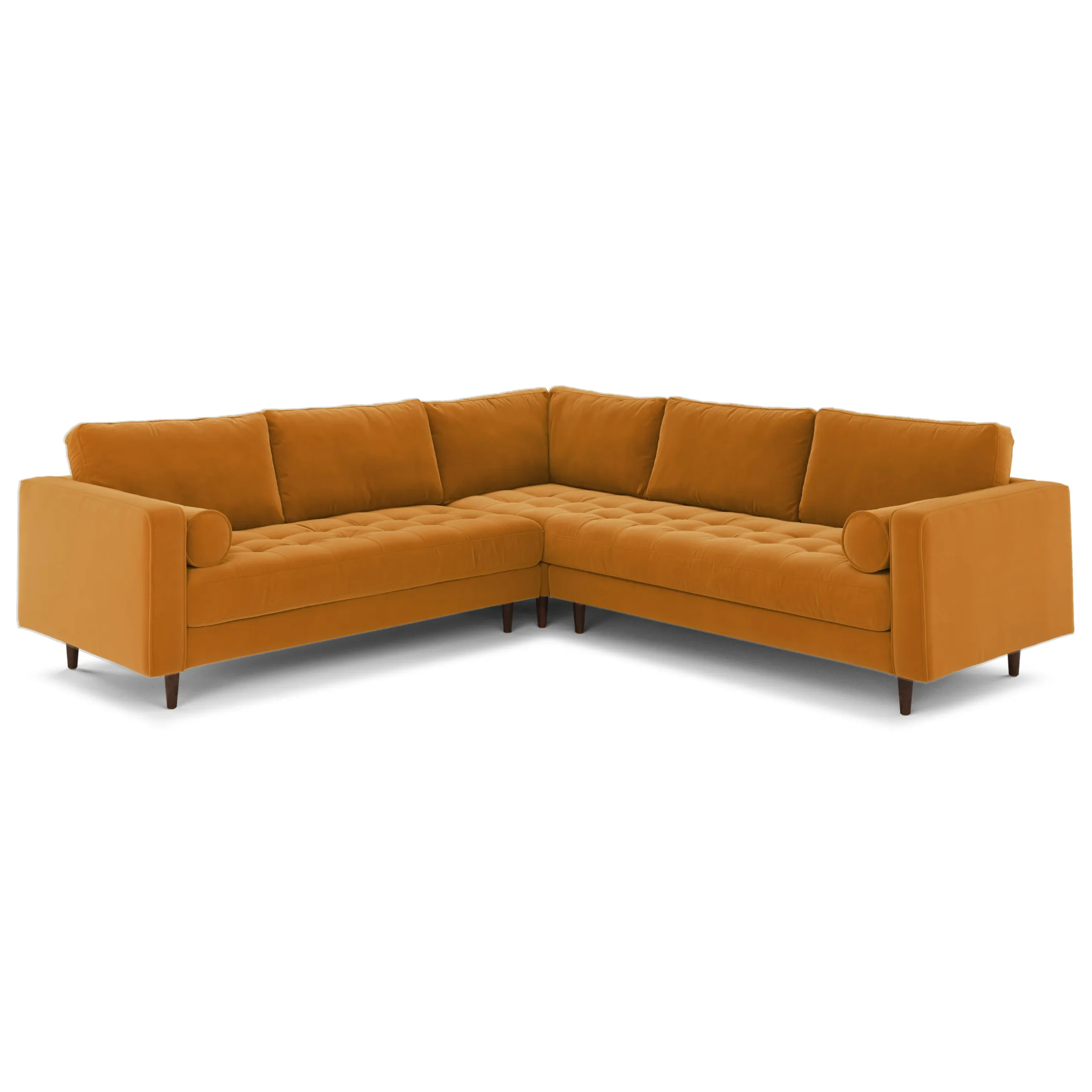 Sven 107_ Tufted Velvet Corner Sectional - Plush Pacific Ginger - Image 2
