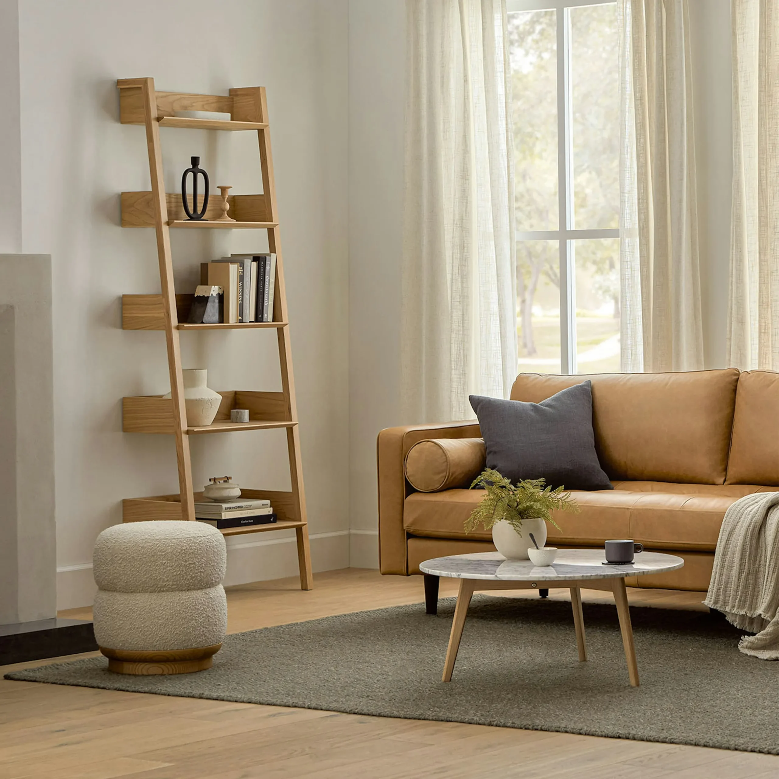 Fantol 26.5_ Shelving Unit, Narrow - Natural Oak - Image 3