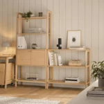 Krossa 31.5_ Shelving Unit with Storage - White Oak