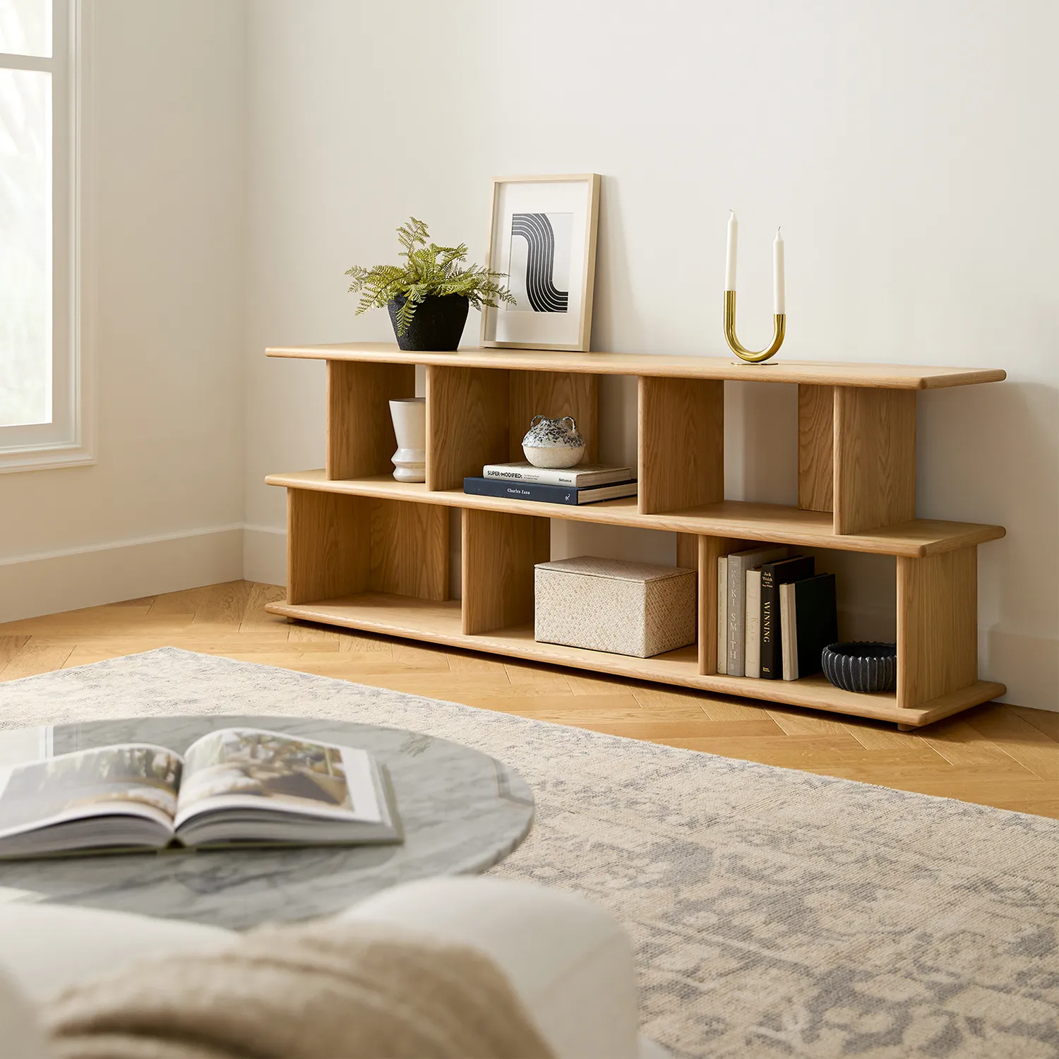 Lafora 72_ Bookcase, Short - Natural Oak - Image 2