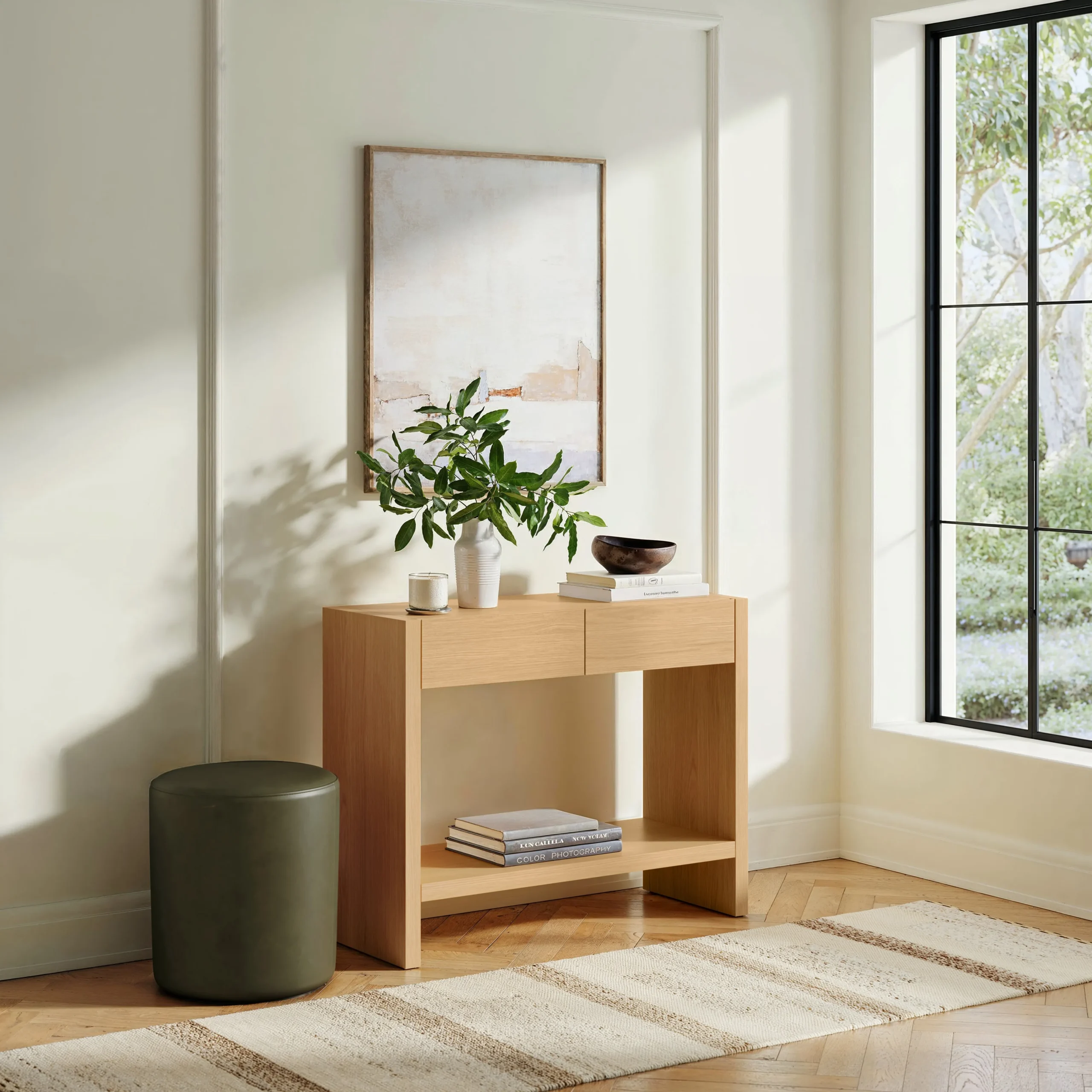Leif 37_ Storage Console - White Oak