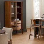 Mysen 35.5_ Glass Cabinet - Walnut