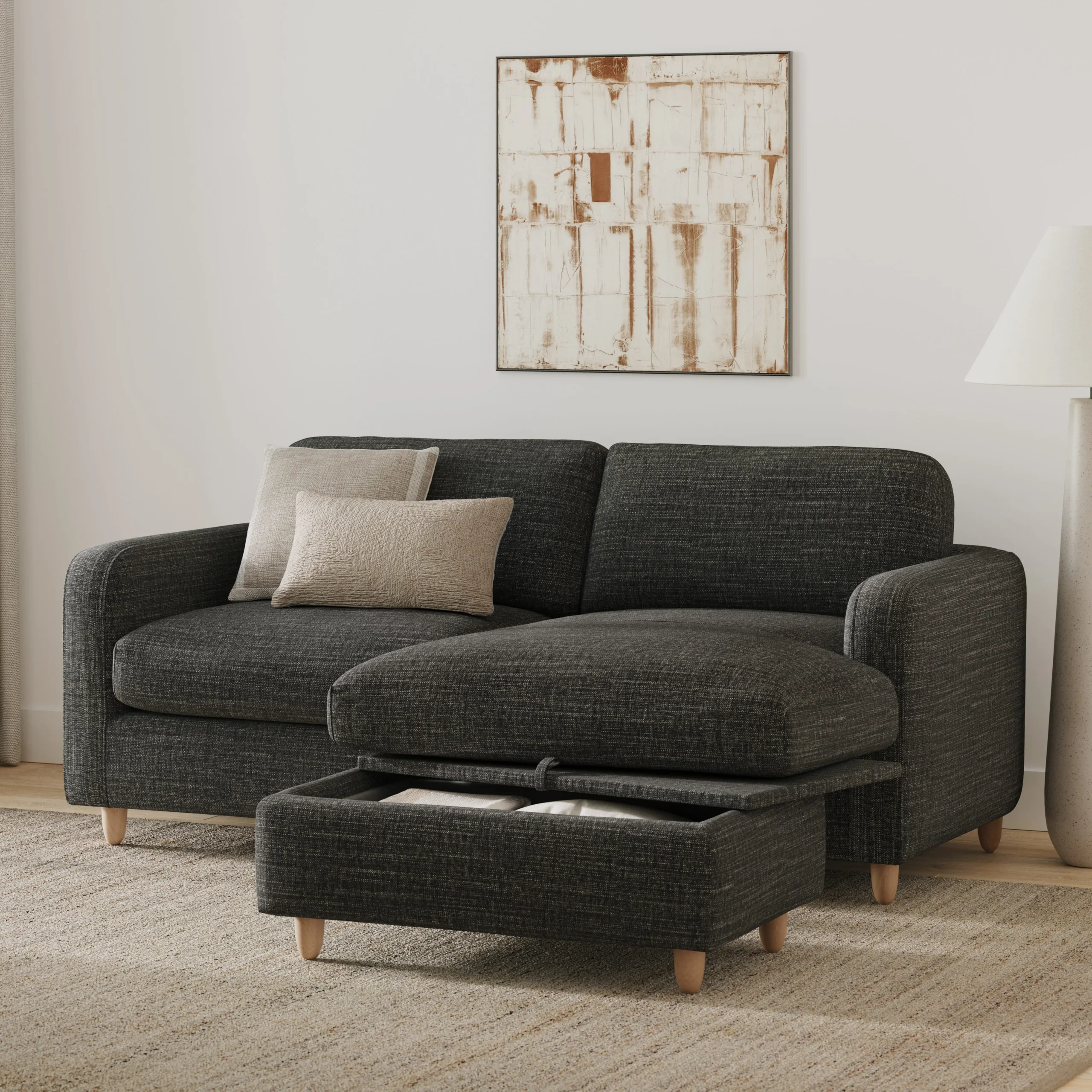 Vati 80_ Right Storage Sectional - Natural Oak and Napa Charcoal - Image 9