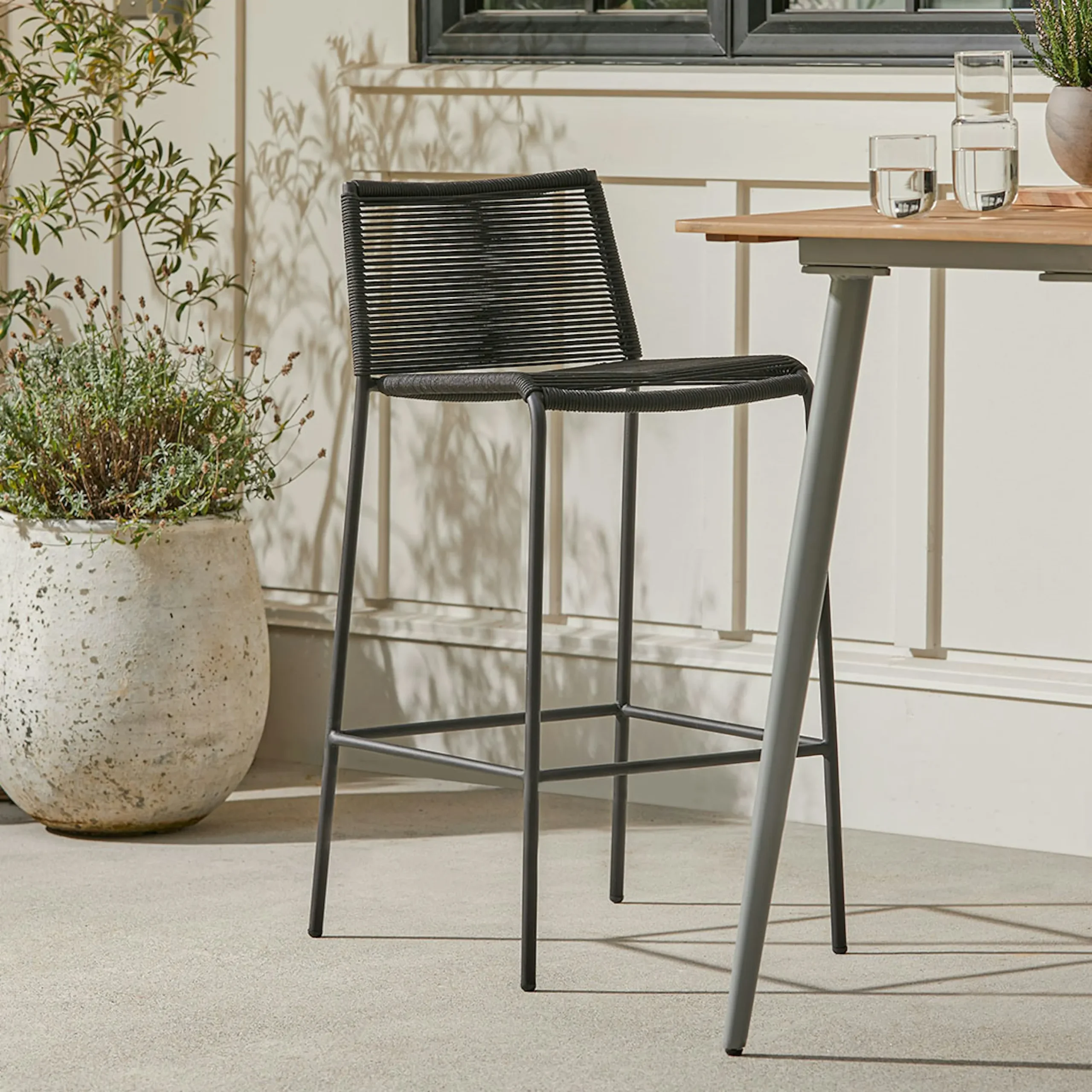 Zina Outdoor Bar Stool - Ember Black - Image 2