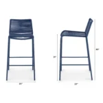 Zina Outdoor Bar Stool - Indigo Blue