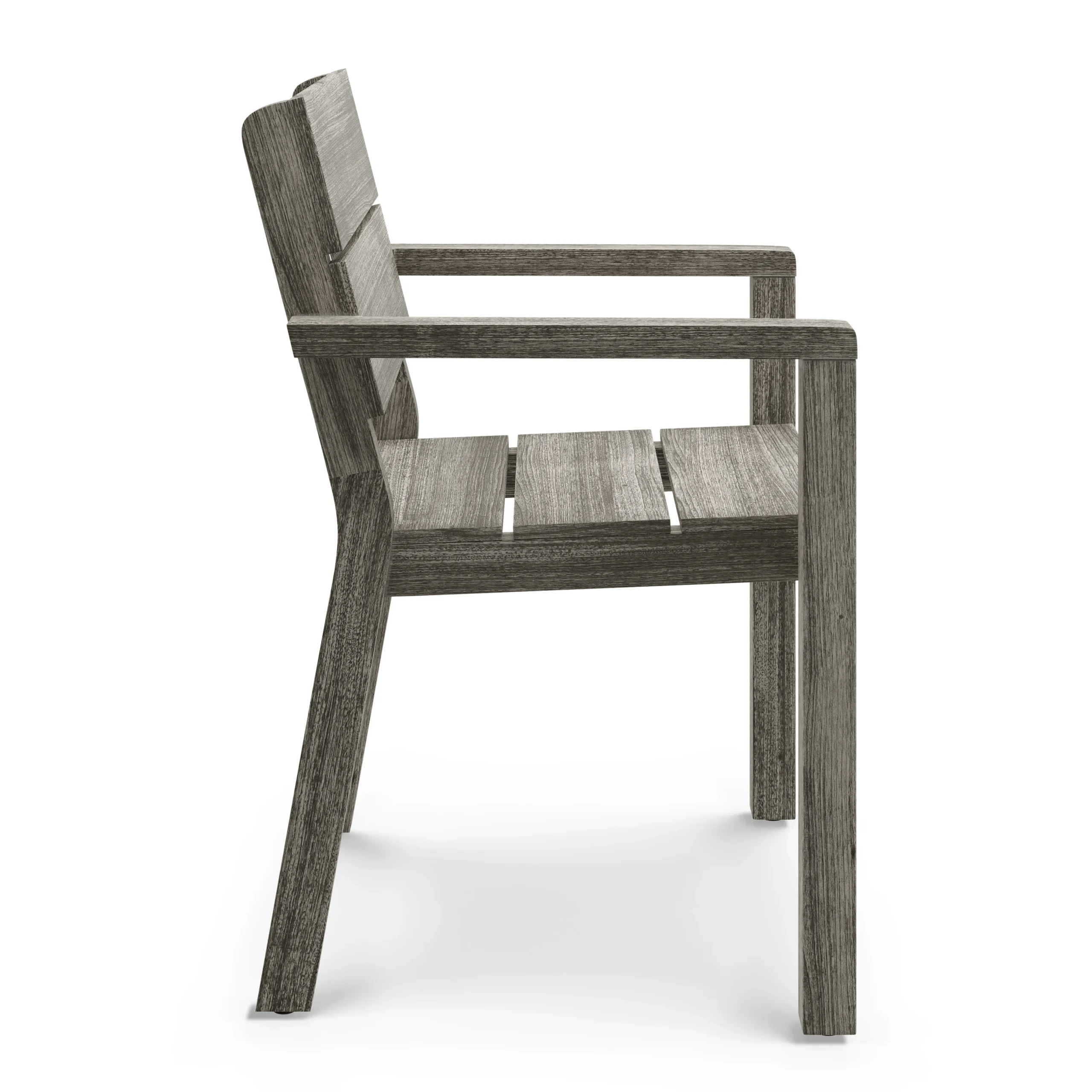 Lyle Outdoor Stackable Dining Armchair - Weathered Acacia - Image 9
