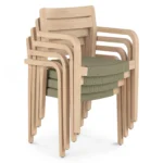Reyes Outdoor Stackable Dining Armchair - Sun-Bleached Gray