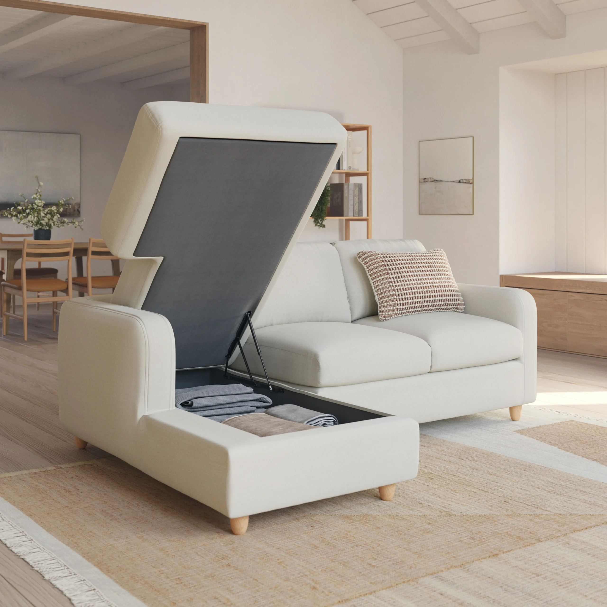Vati 90.5_ Left Storage Sectional - Natural Oak and Buckler Ivory - Image 10