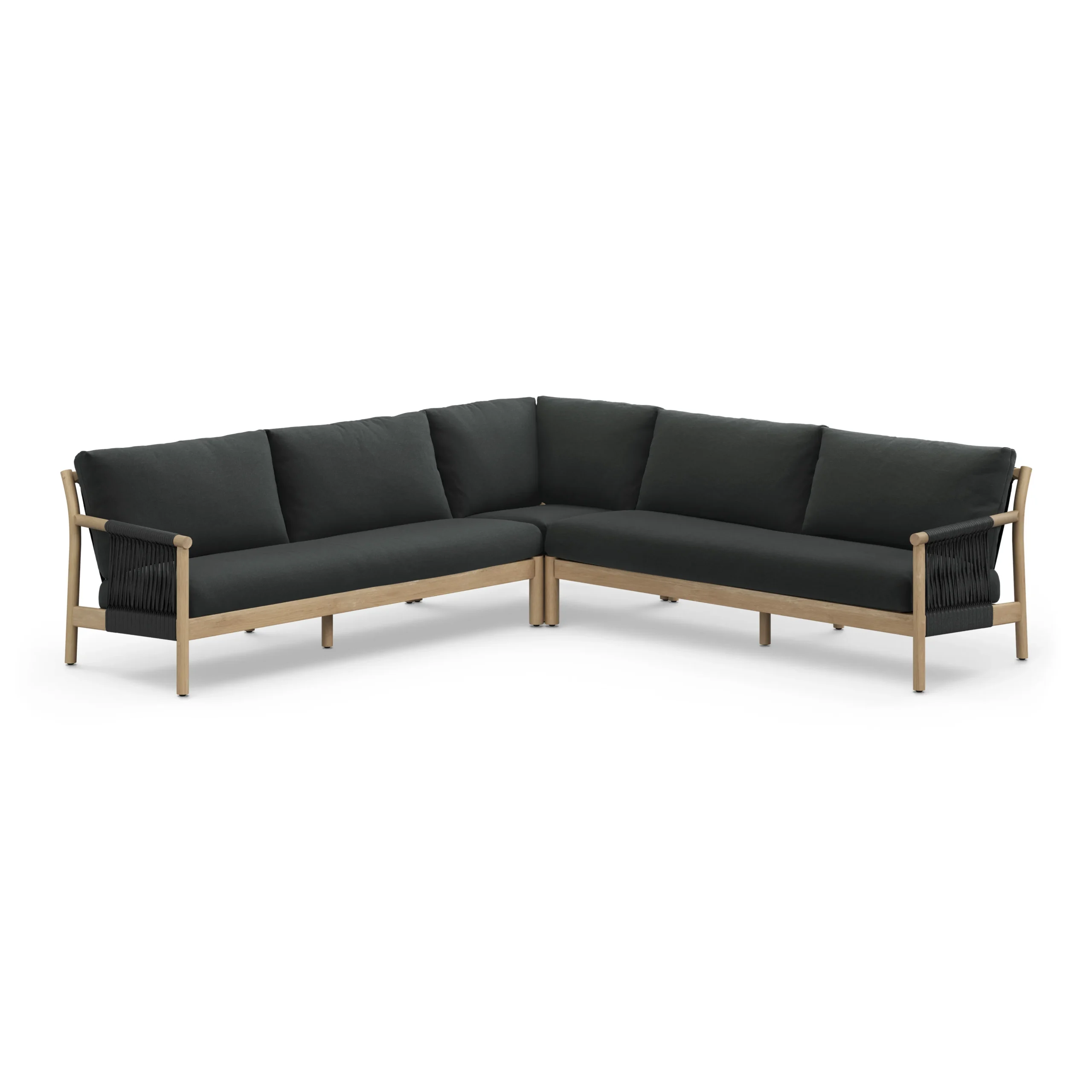Rosa 110_ Outdoor Corner Sectional - Dravite Black - Image 3
