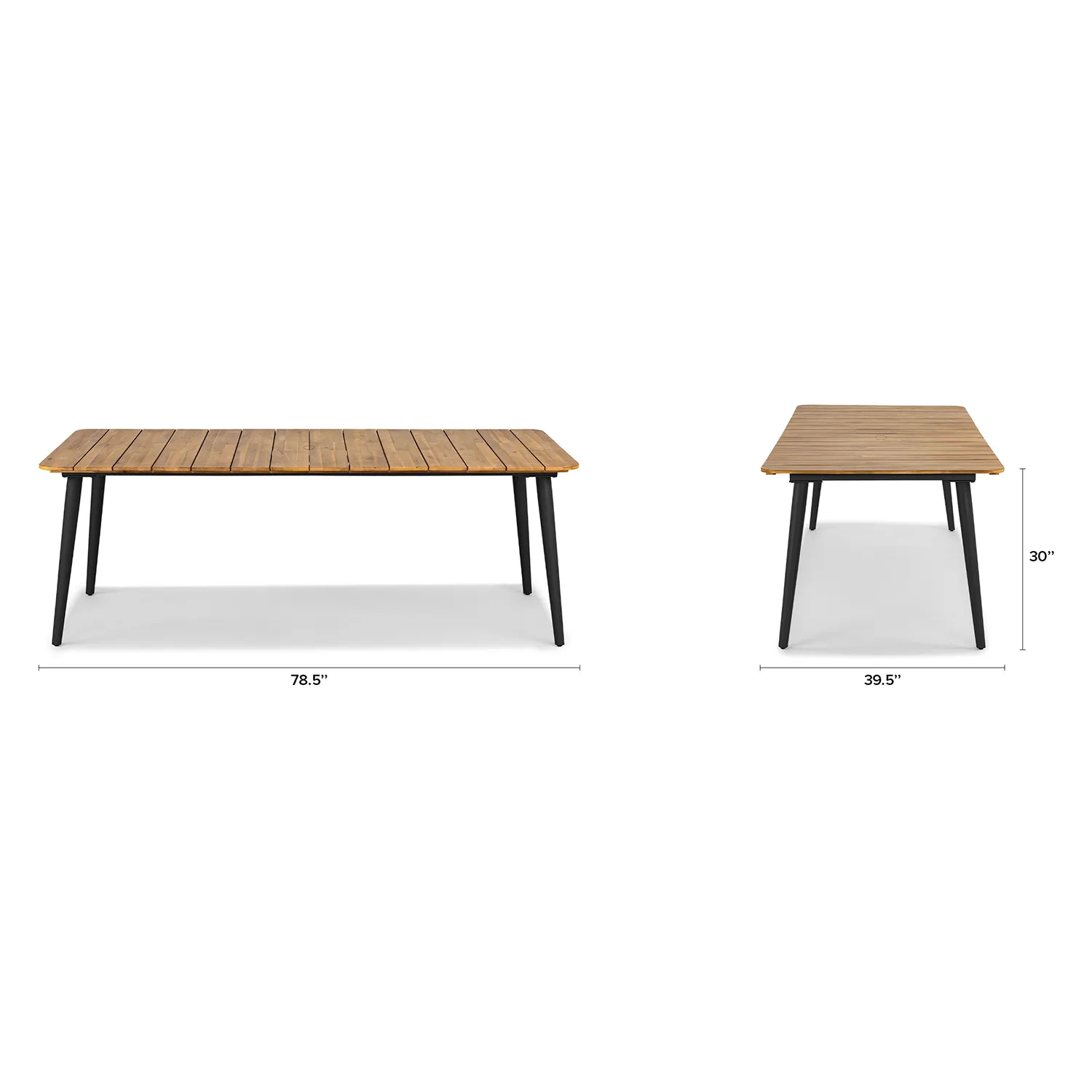 Latta 78.5_ Outdoor Dining Table - Slate Gray - Image 2