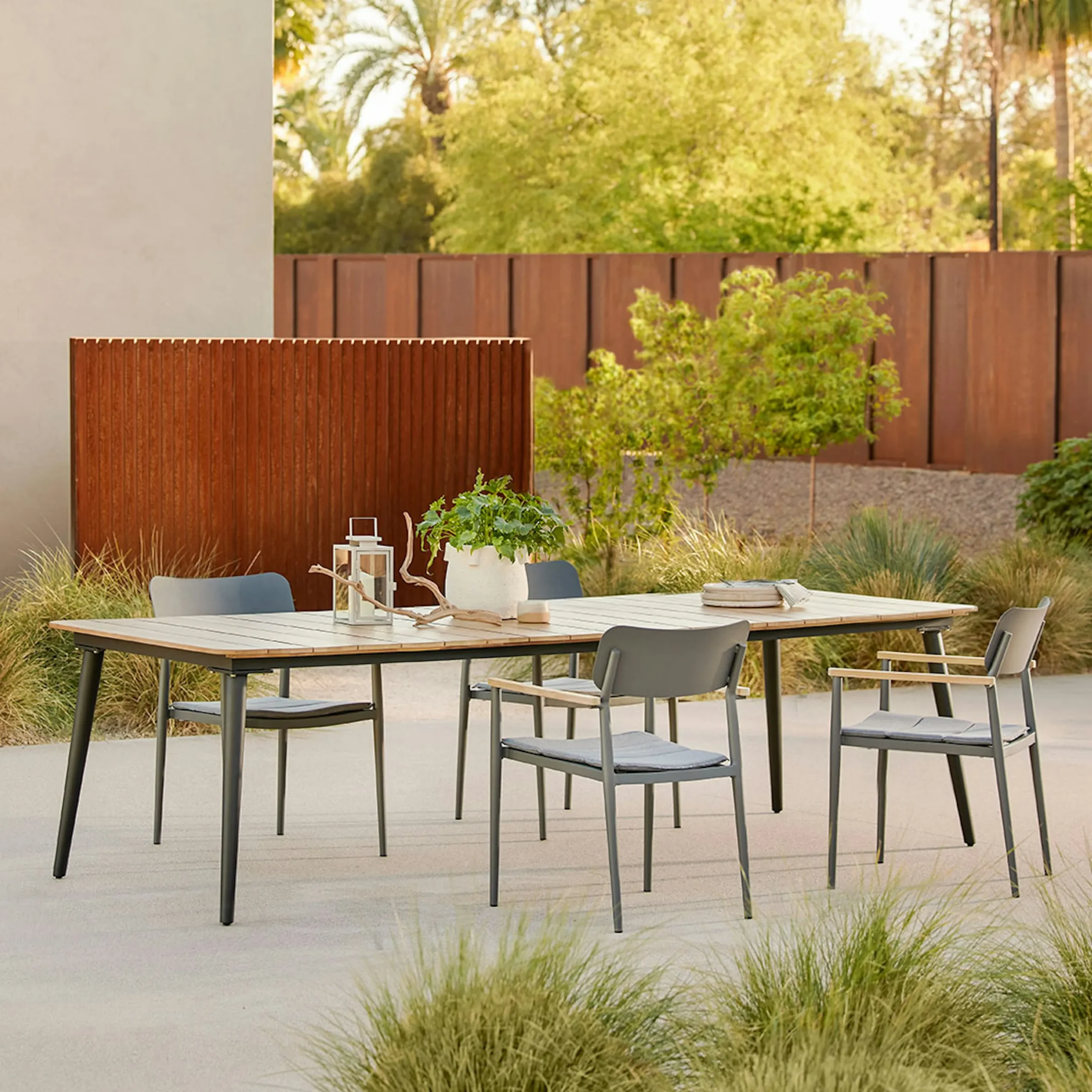 Latta 110_ Outdoor Dining Table - Slate Gray