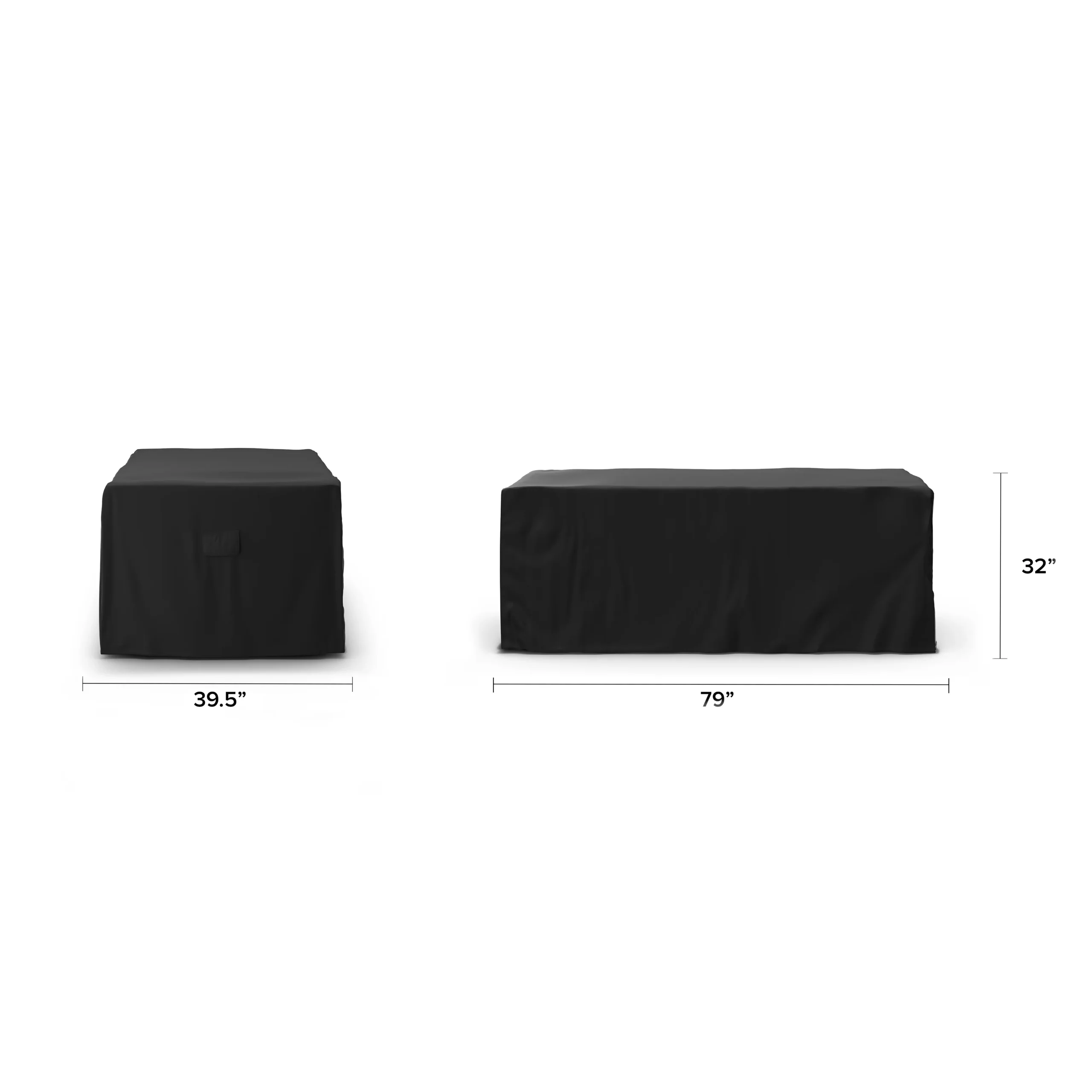 Sardis Outdoor Dining Table Cover for 6 - Black - Image 2