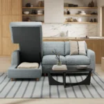 Vati 90.5_ Left Storage Sectional - Natural Oak and Silver Light Blue