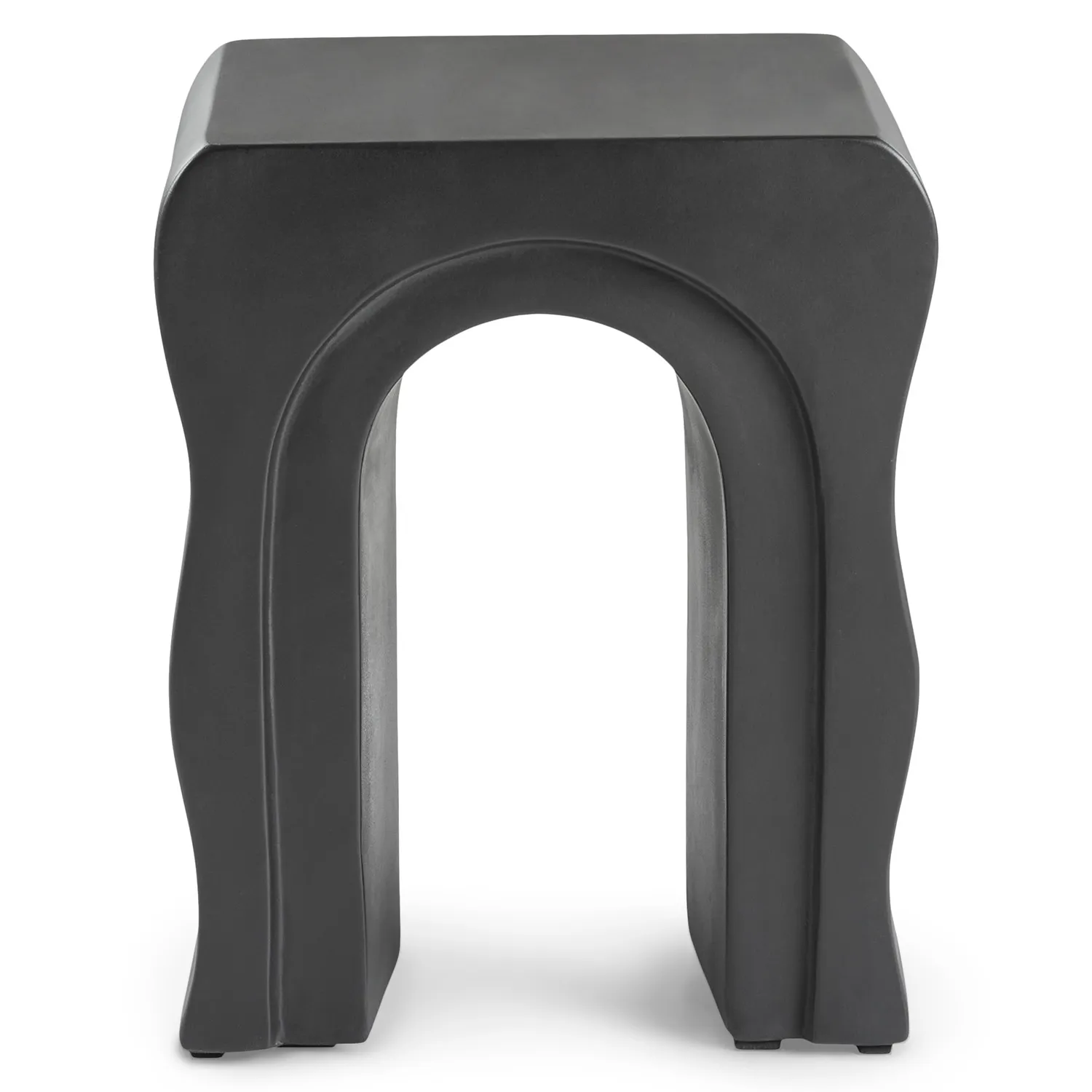 Bixby Outdoor Concrete Side Table - Sea Black - Image 5