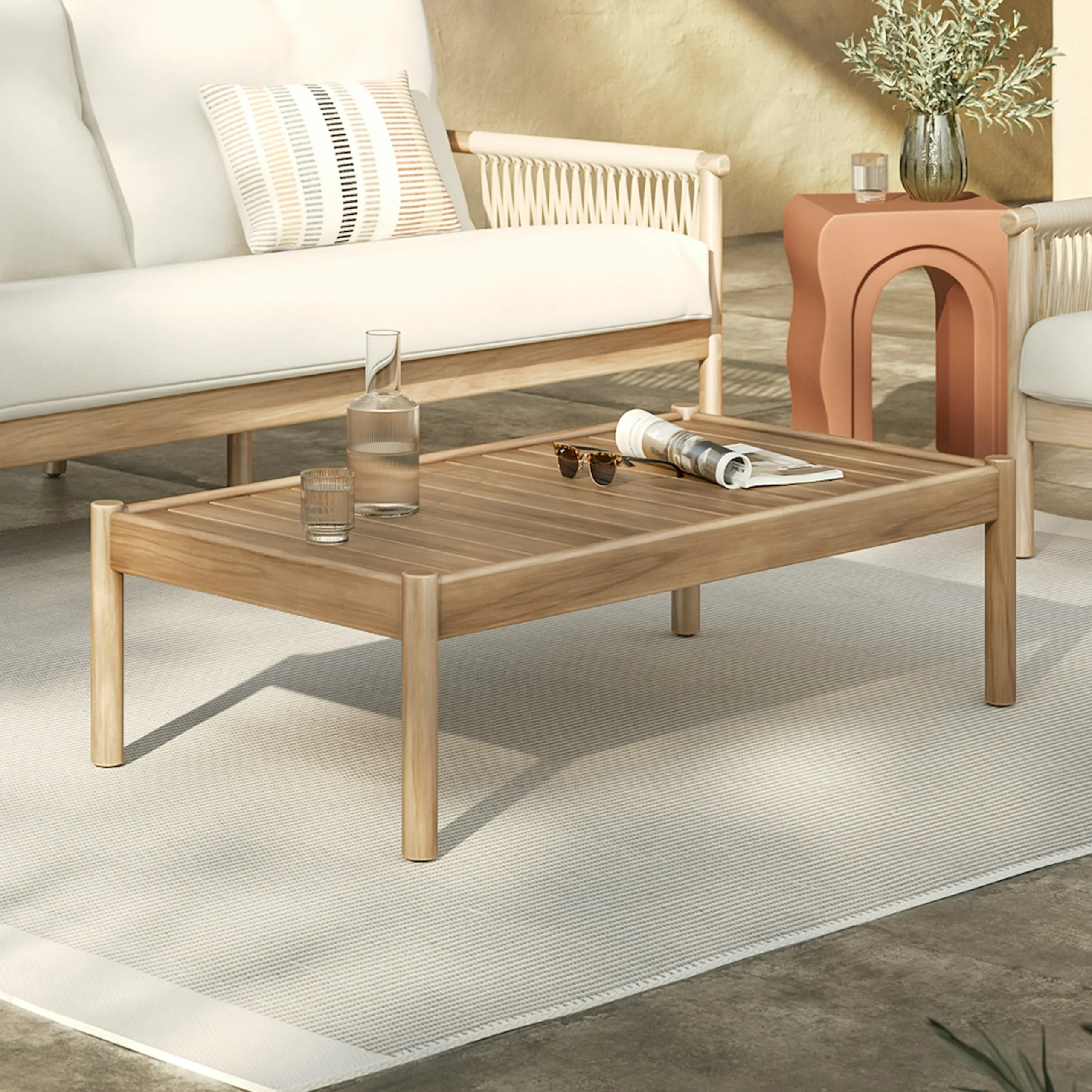 Rosa 47_ Outdoor Coffee Table - Eucalyptus