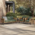 Aby 69.5_ Outdoor Loveseat Set - Dravite Green