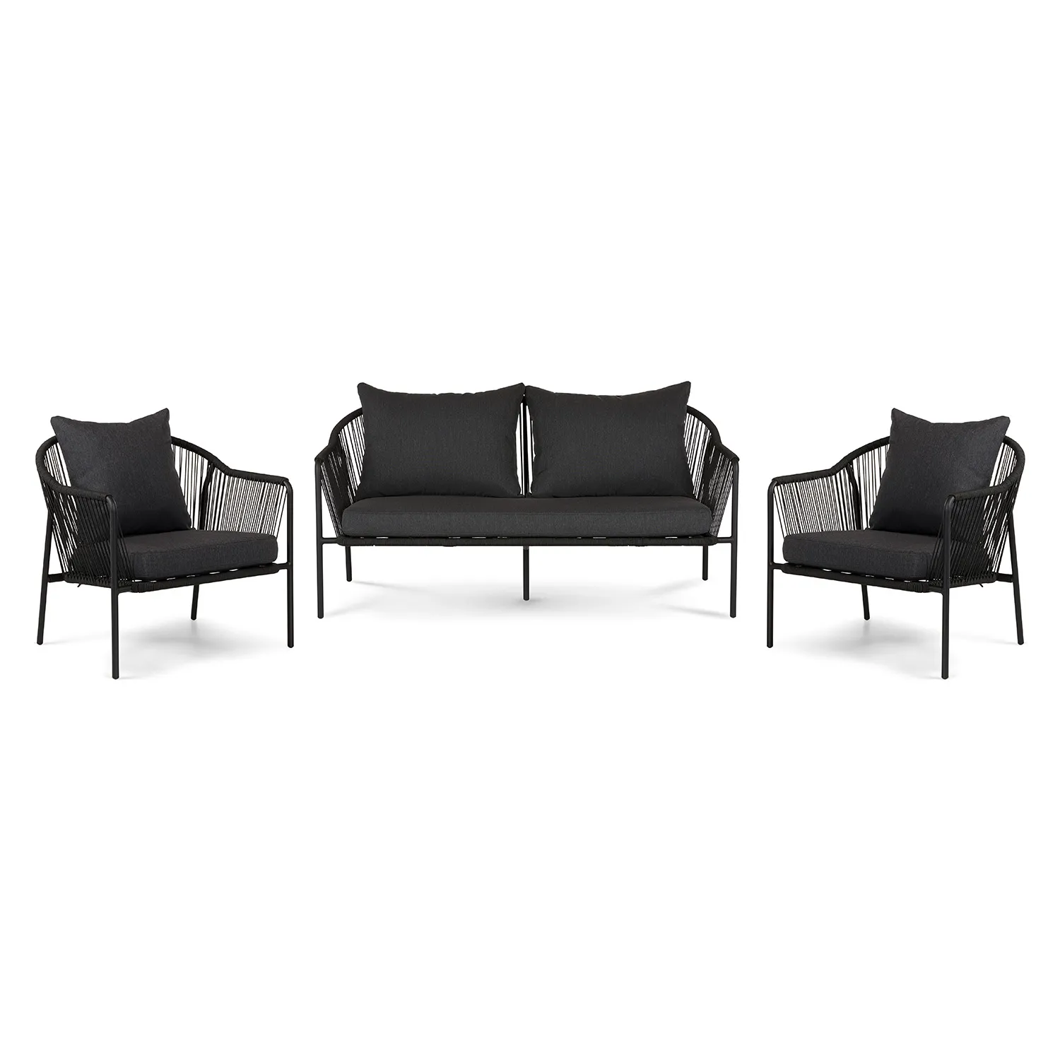 Calicut 67_ Outdoor Loveseat Set - Coast Black - Image 5
