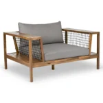 Callais 90.5_ Outdoor Sofa Set - Taupe Gray