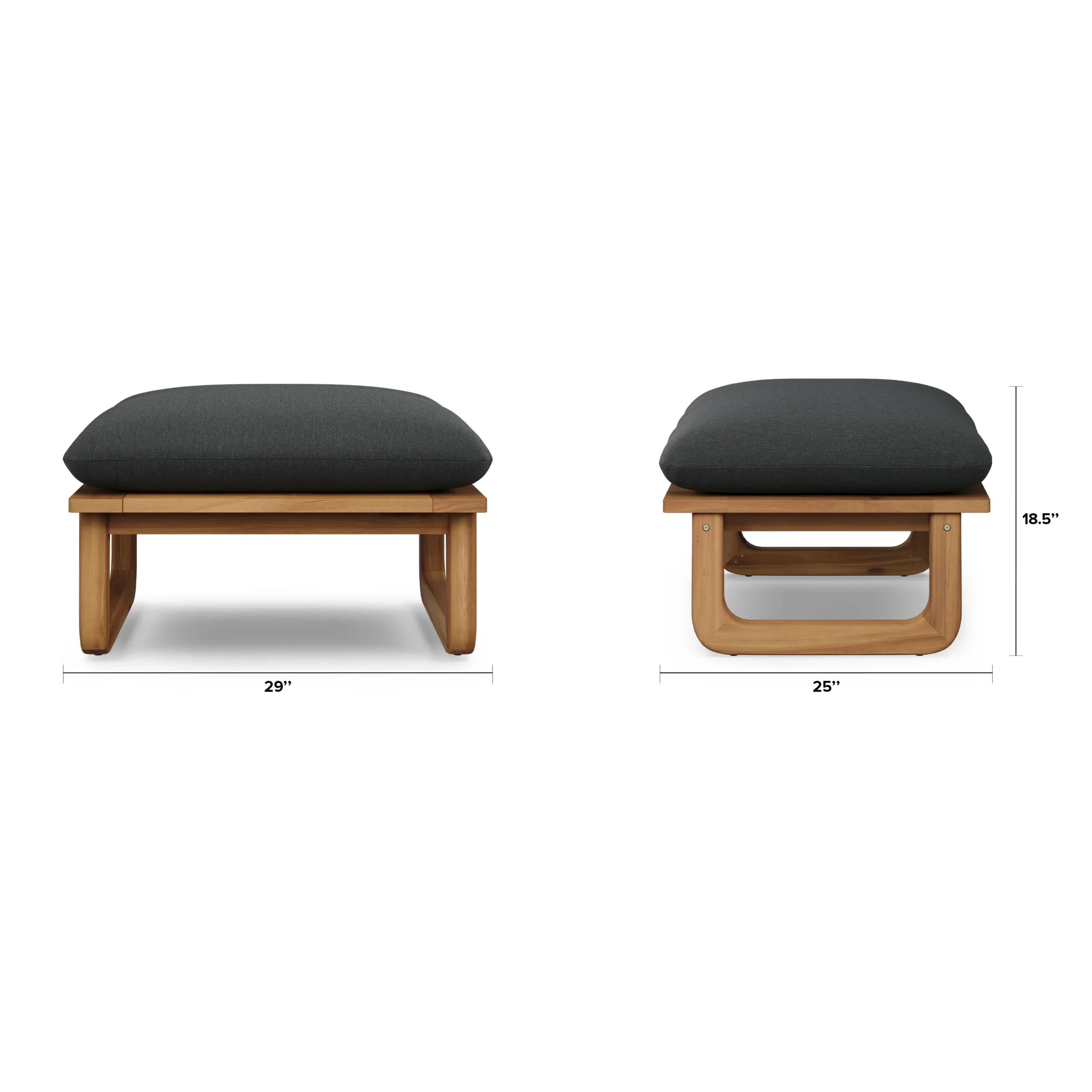 Laholm 29_ Outdoor Ottoman - Dravite Black - Image 2