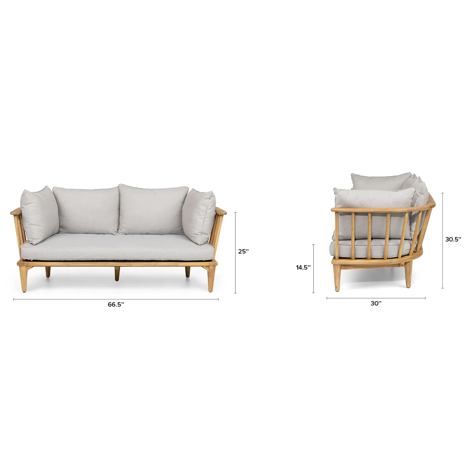 Sora 66.5_ Outdoor Loveseat - Beach Sand - Image 2