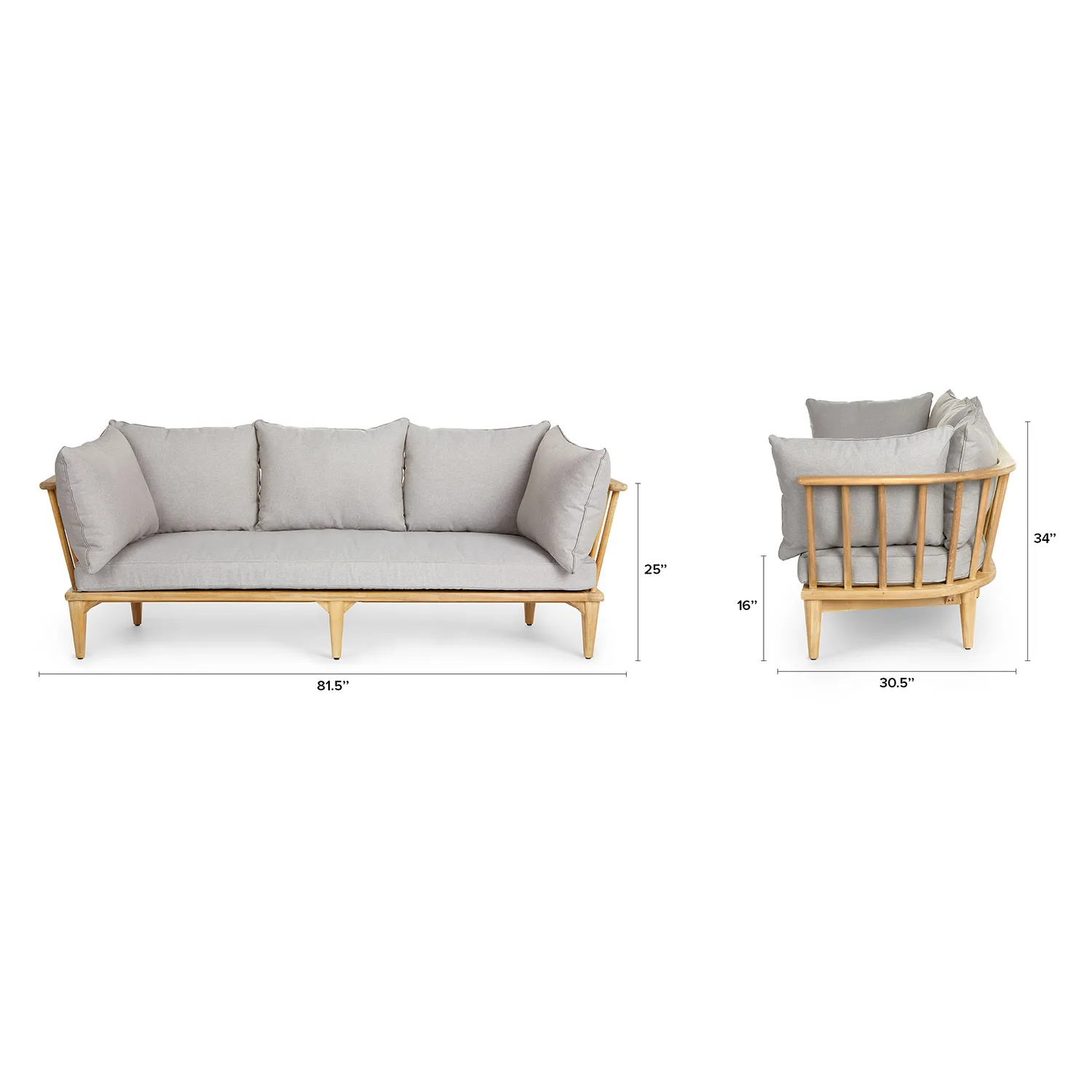 Sora 81.5_ Outdoor Sofa - Beach Sand - Image 2