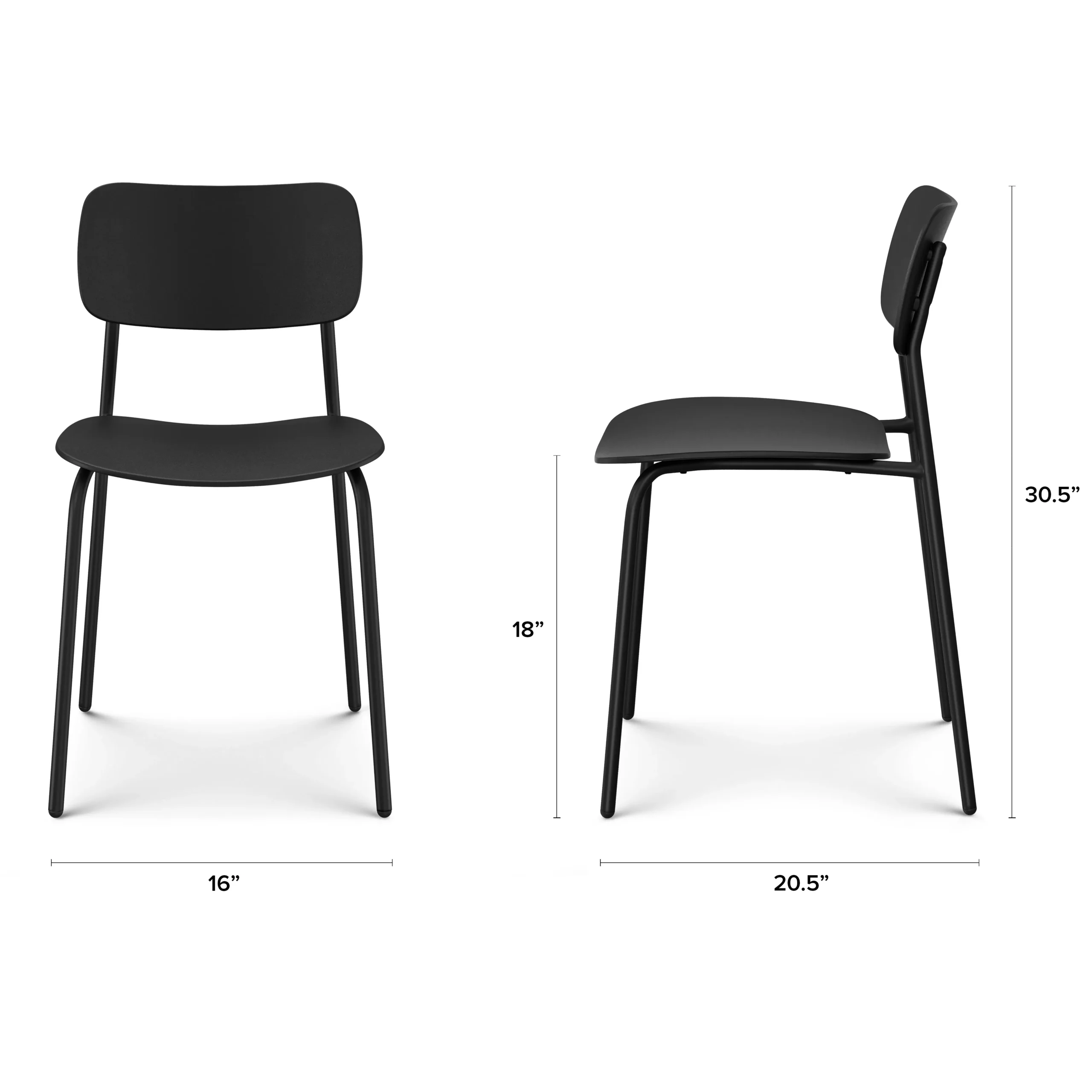 Ari Outdoor Stackable Dining Chair - Black - Image 2
