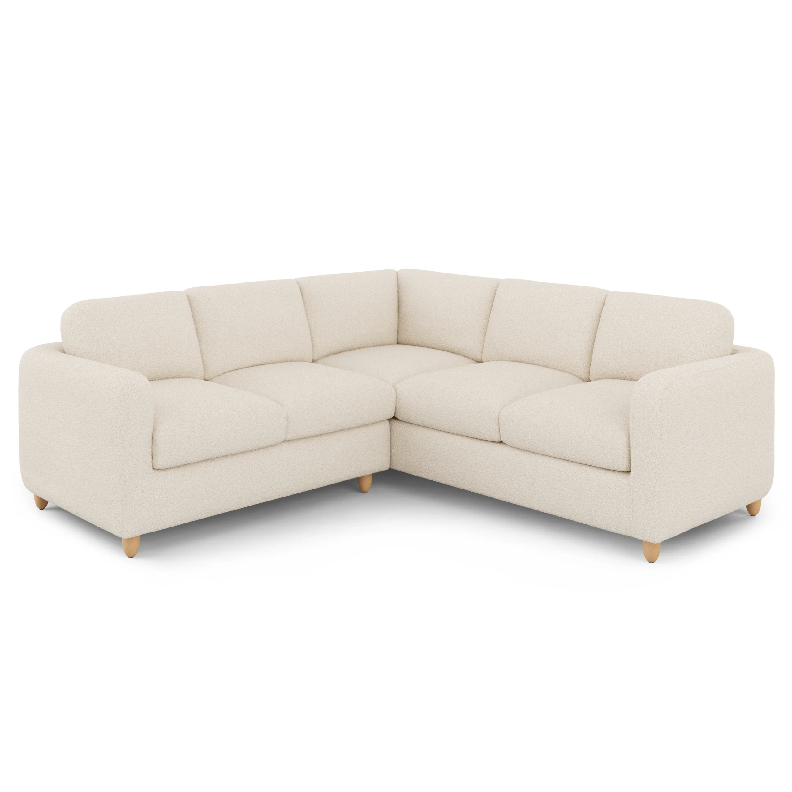 Vati 92_ Corner Sectional - Natural Oak and Ivory Wool Bouclé - Image 9