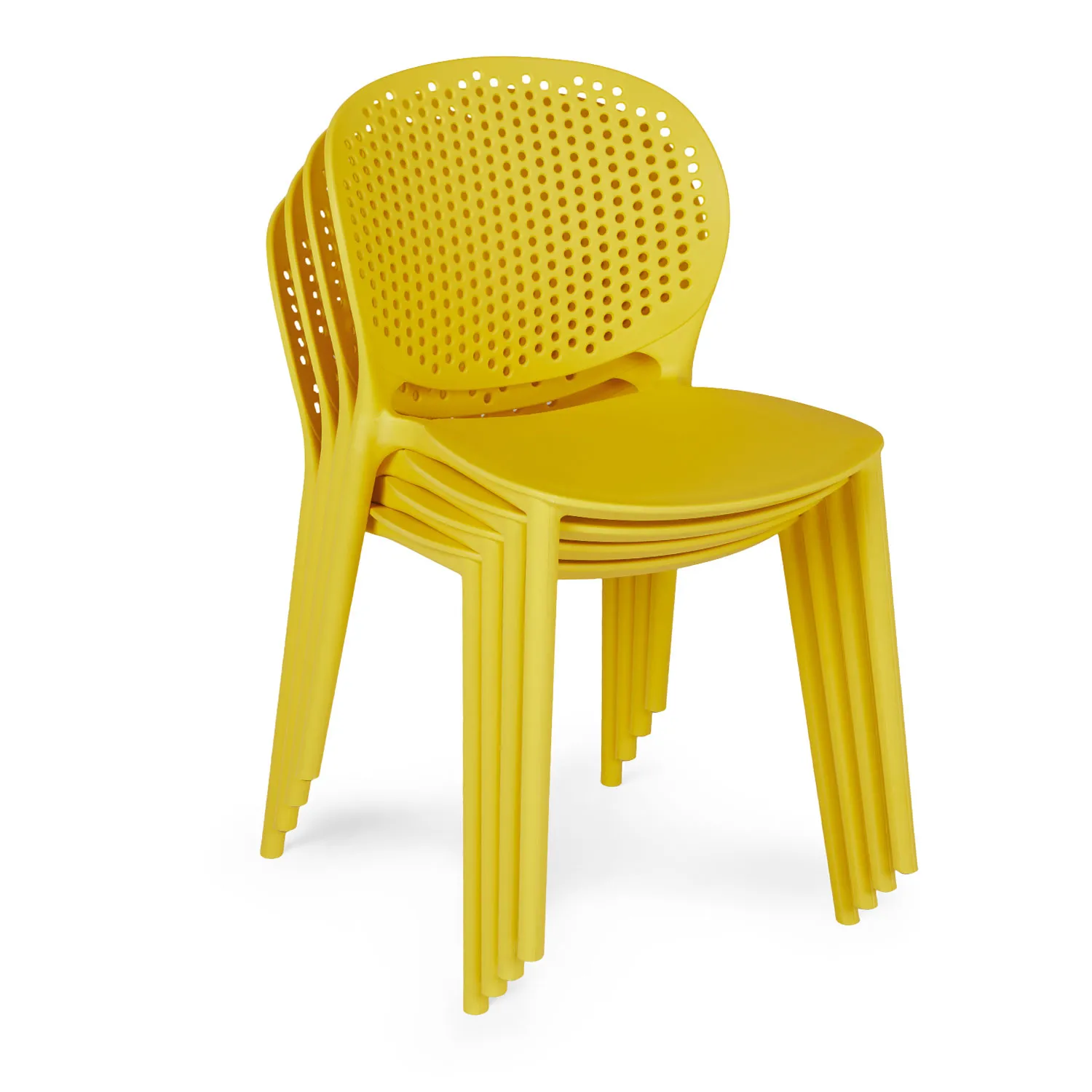 Dot Outdoor Stackable Dining Chair - Sun Yellow - Image 3
