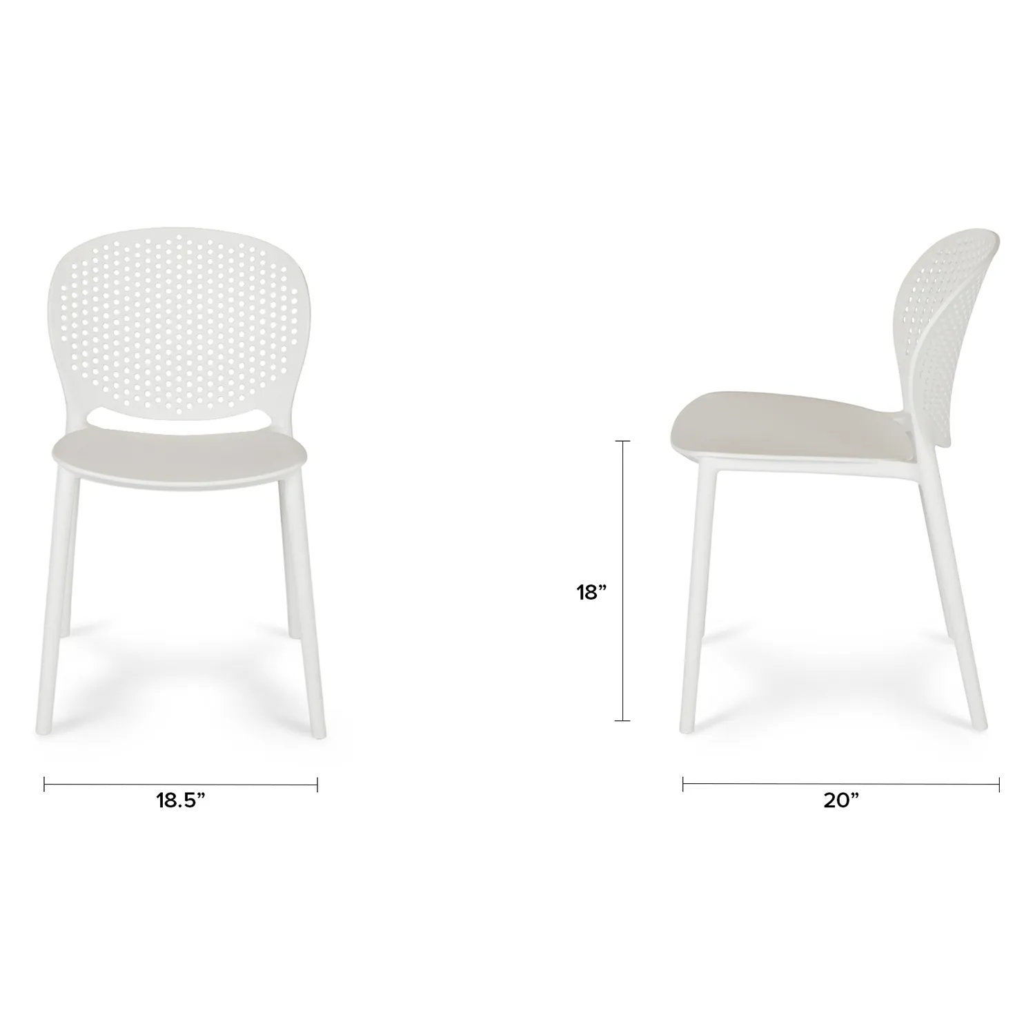 Dot Outdoor Stackable Dining Chair - White - Image 2