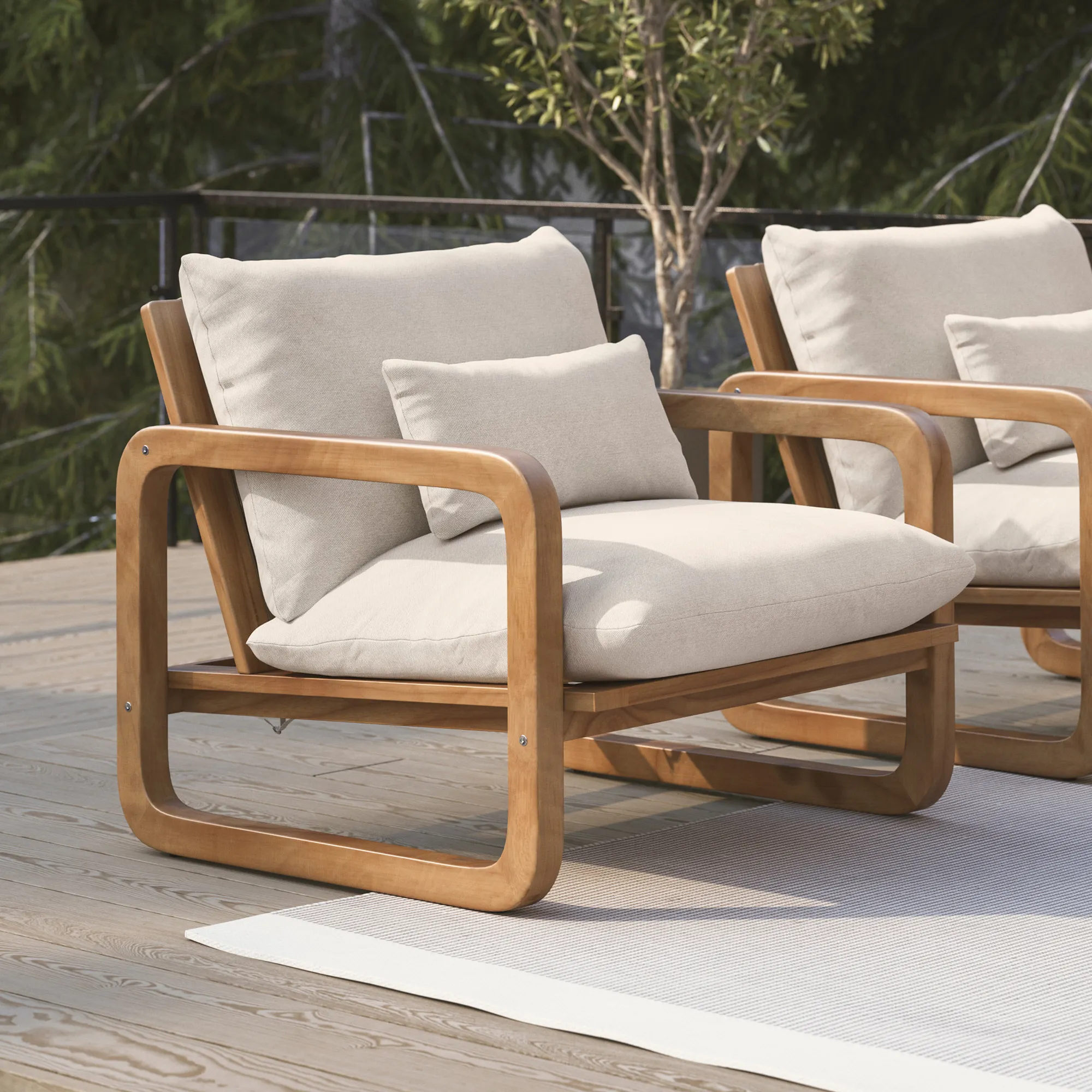 Laholm 36.5_ Outdoor Lounge Chair - Dravite Ivory