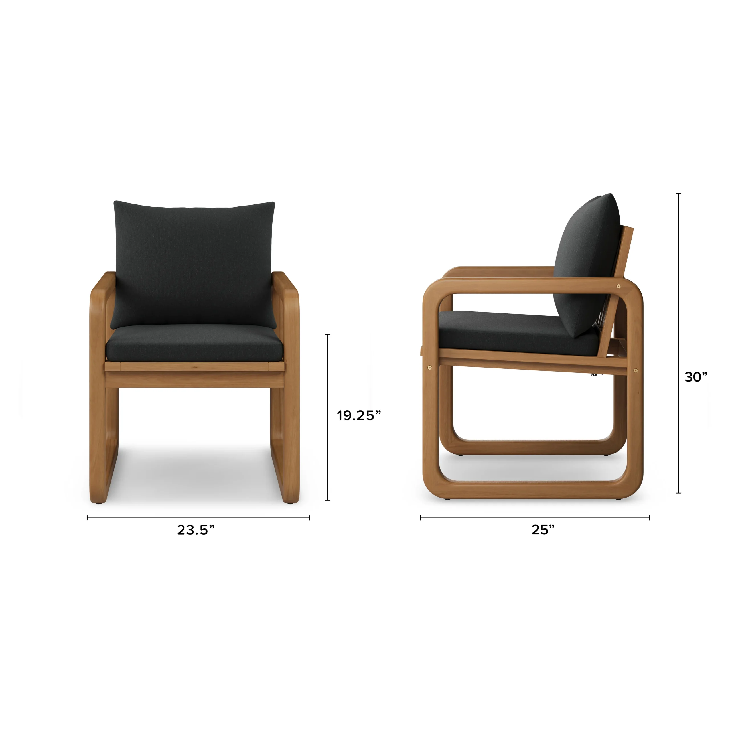 Laholm Outdoor Dining Chair - Dravite Black - Image 2