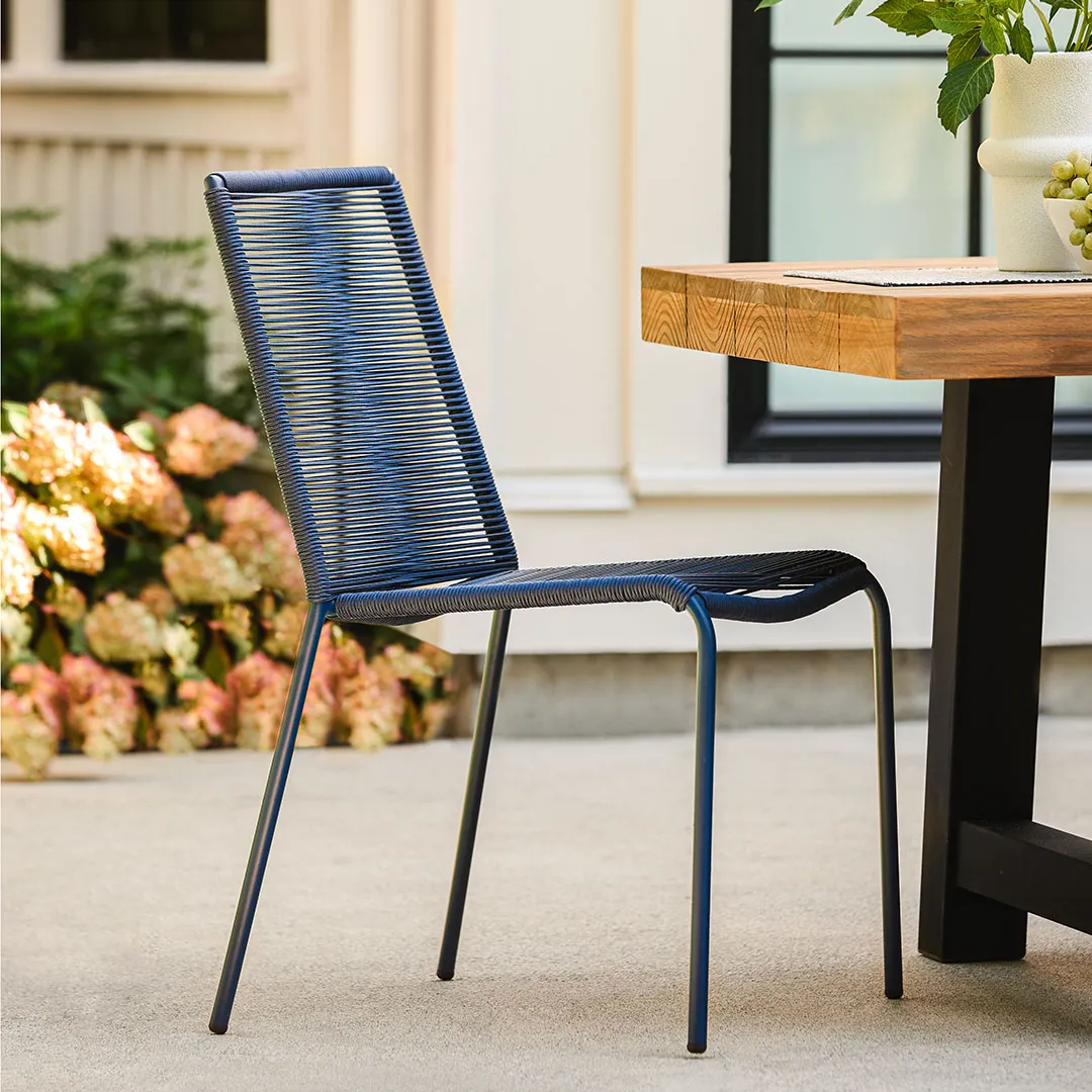 Zina Outdoor Stackable Dining Chair - Indigo Blue - Image 12
