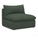 Leigh 39.5_ Armless Chair Module - Green Wool Bouclé