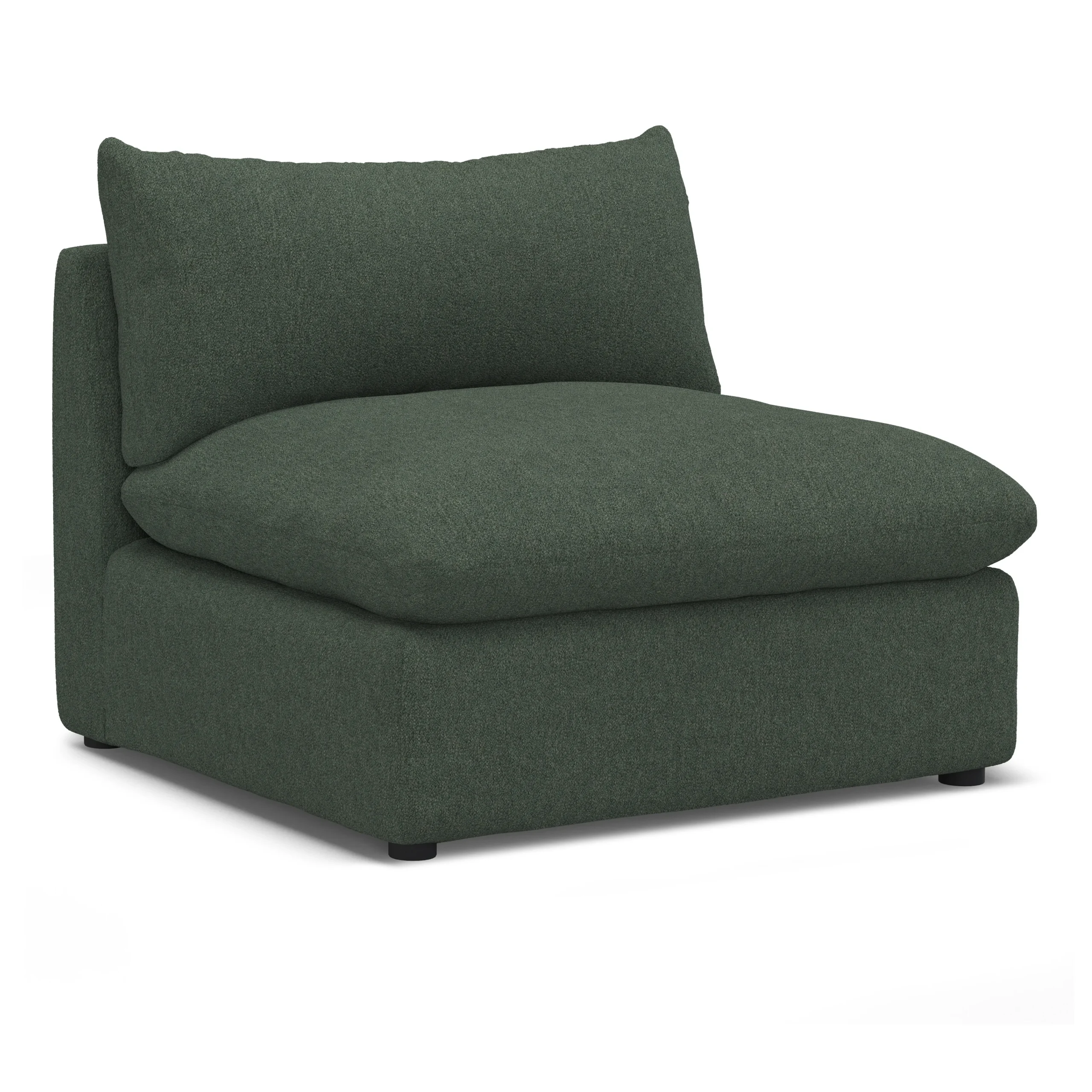Leigh 39.5_ Armless Chair Module - Green Wool Bouclé - Image 5