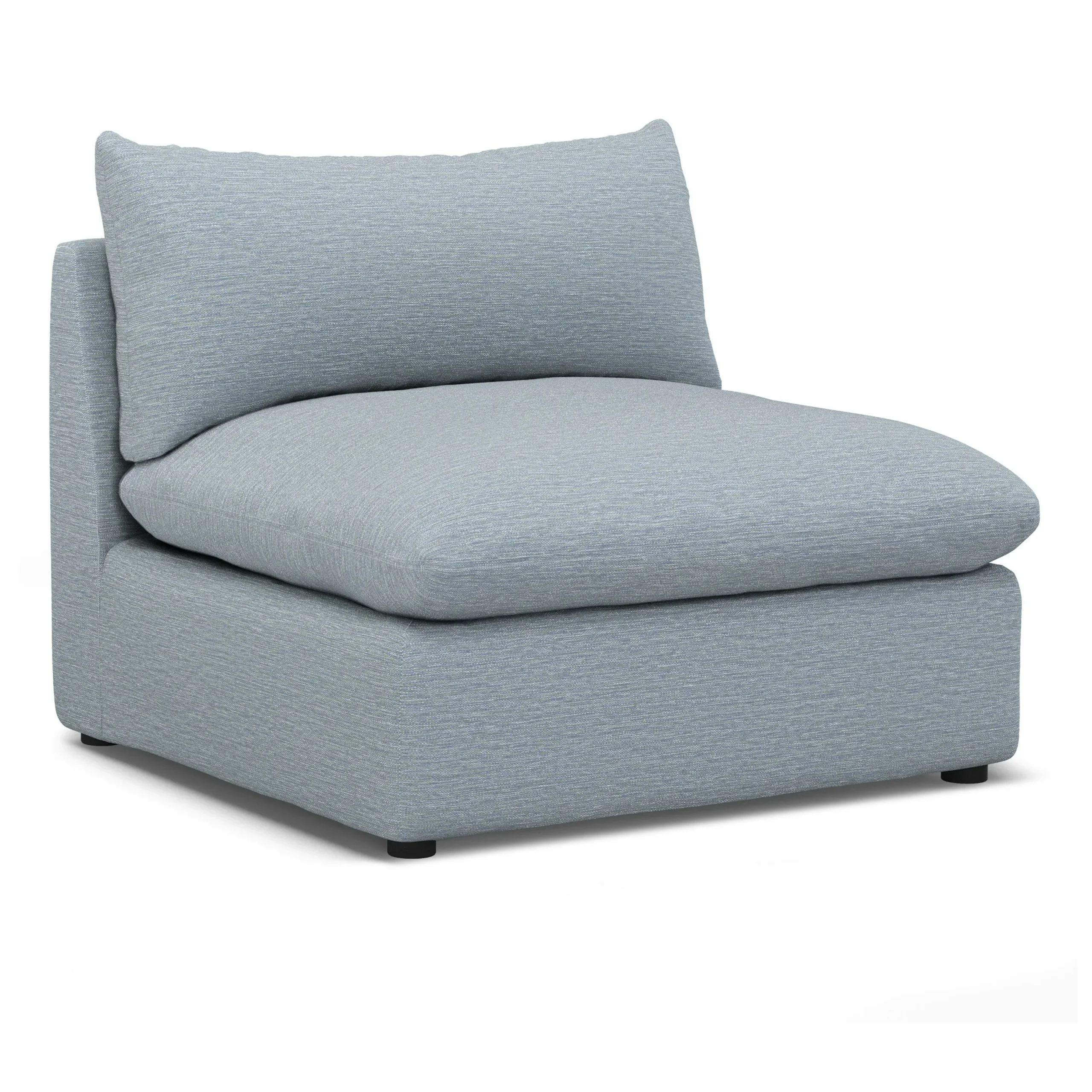 Leigh 39.5_ Armless Chair Module - Silver Light Blue - Image 3