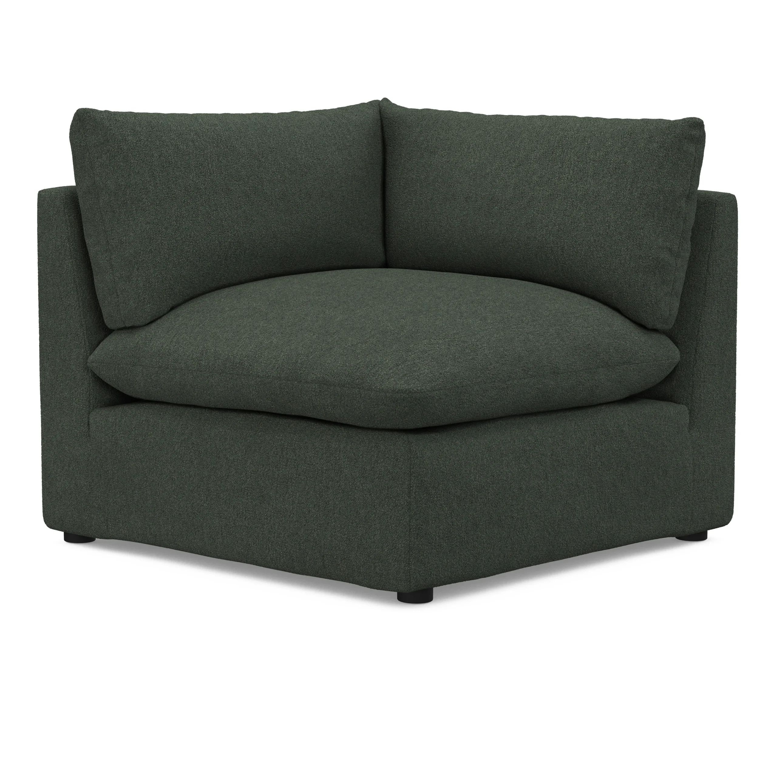 Leigh 41_ Corner Chair Module - Green Wool Bouclé - Image 3