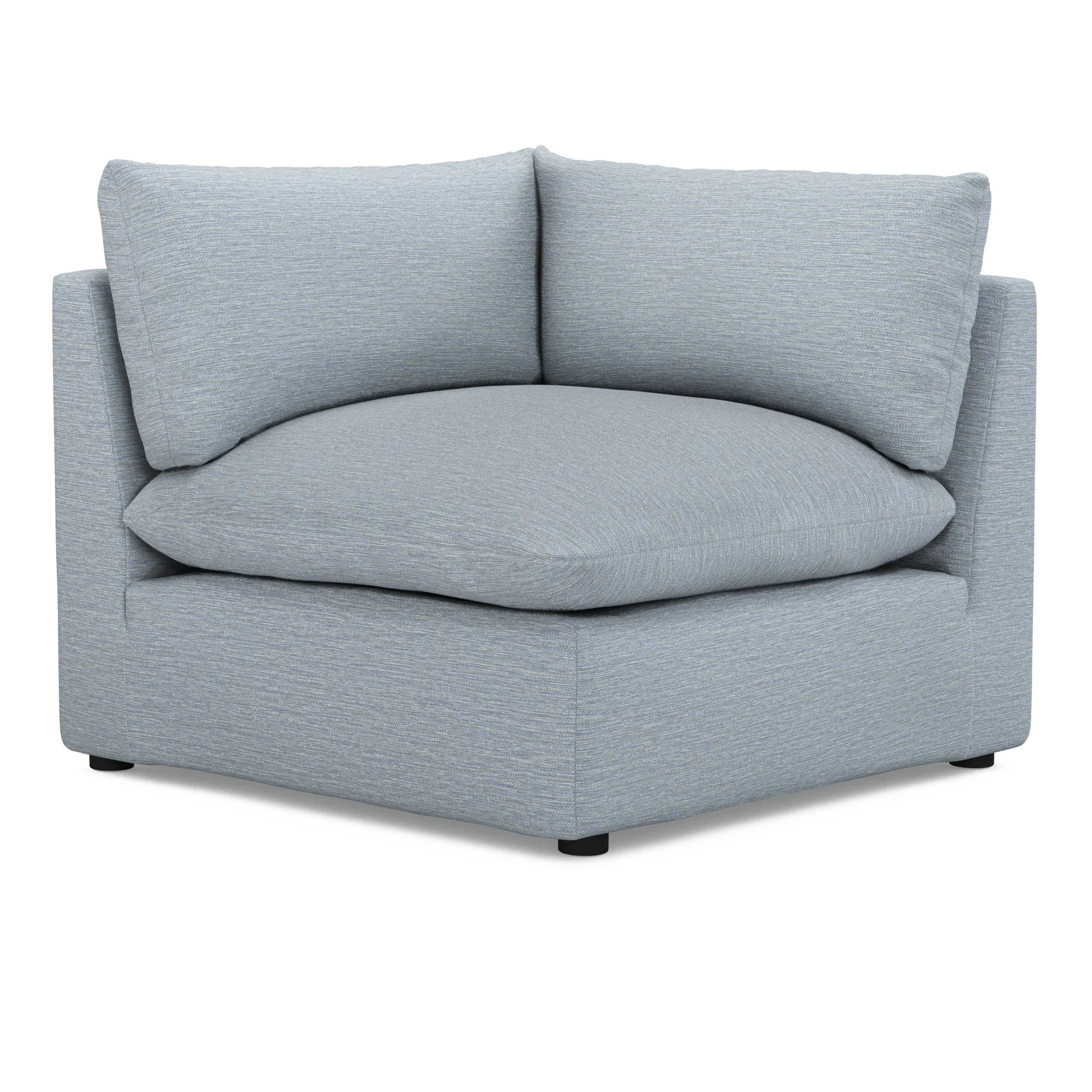 Leigh 41_ Corner Chair Module - Silver Light Blue - Image 3