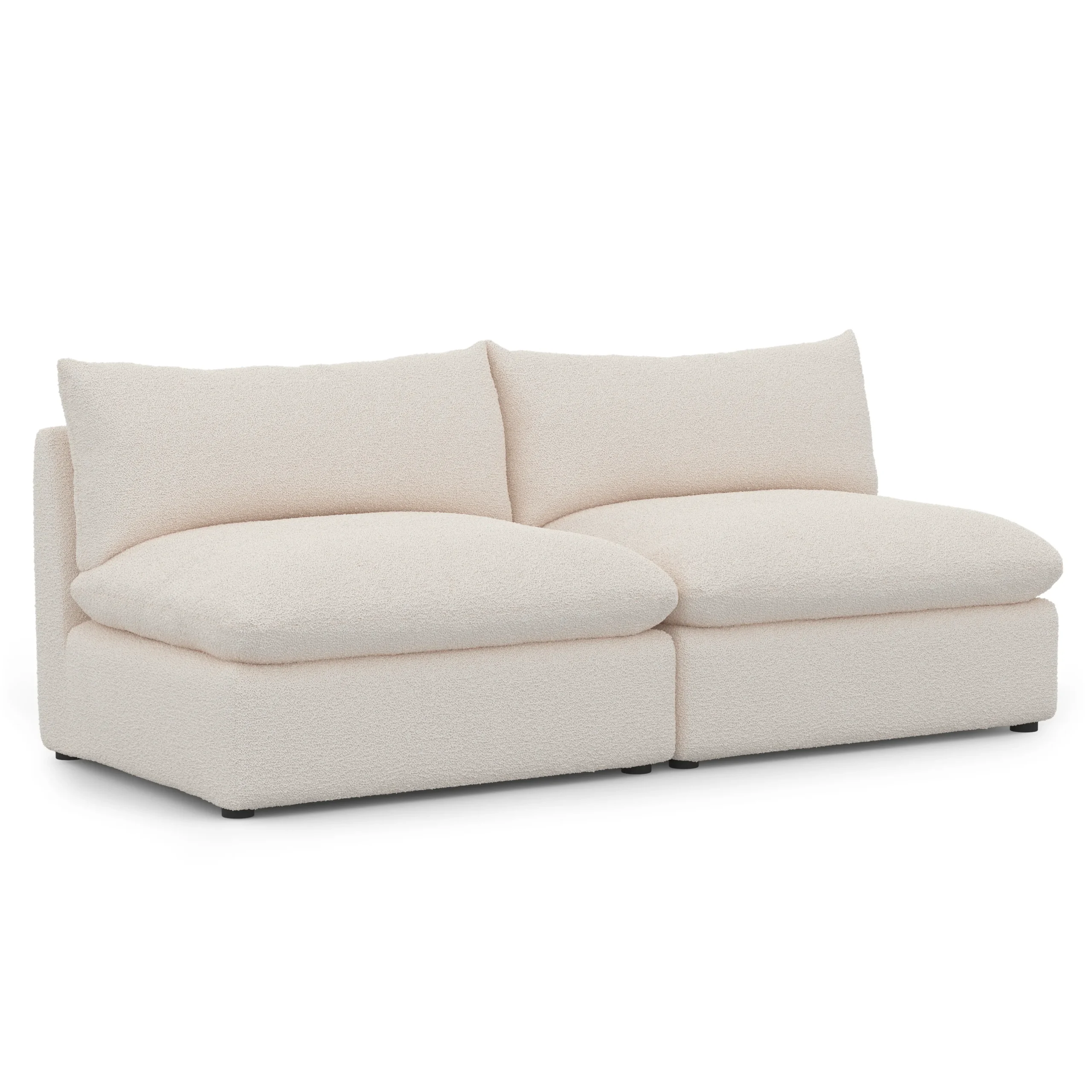 Leigh 79_ Armless Modular Sofa - Ivory Wool Bouclé - Image 3