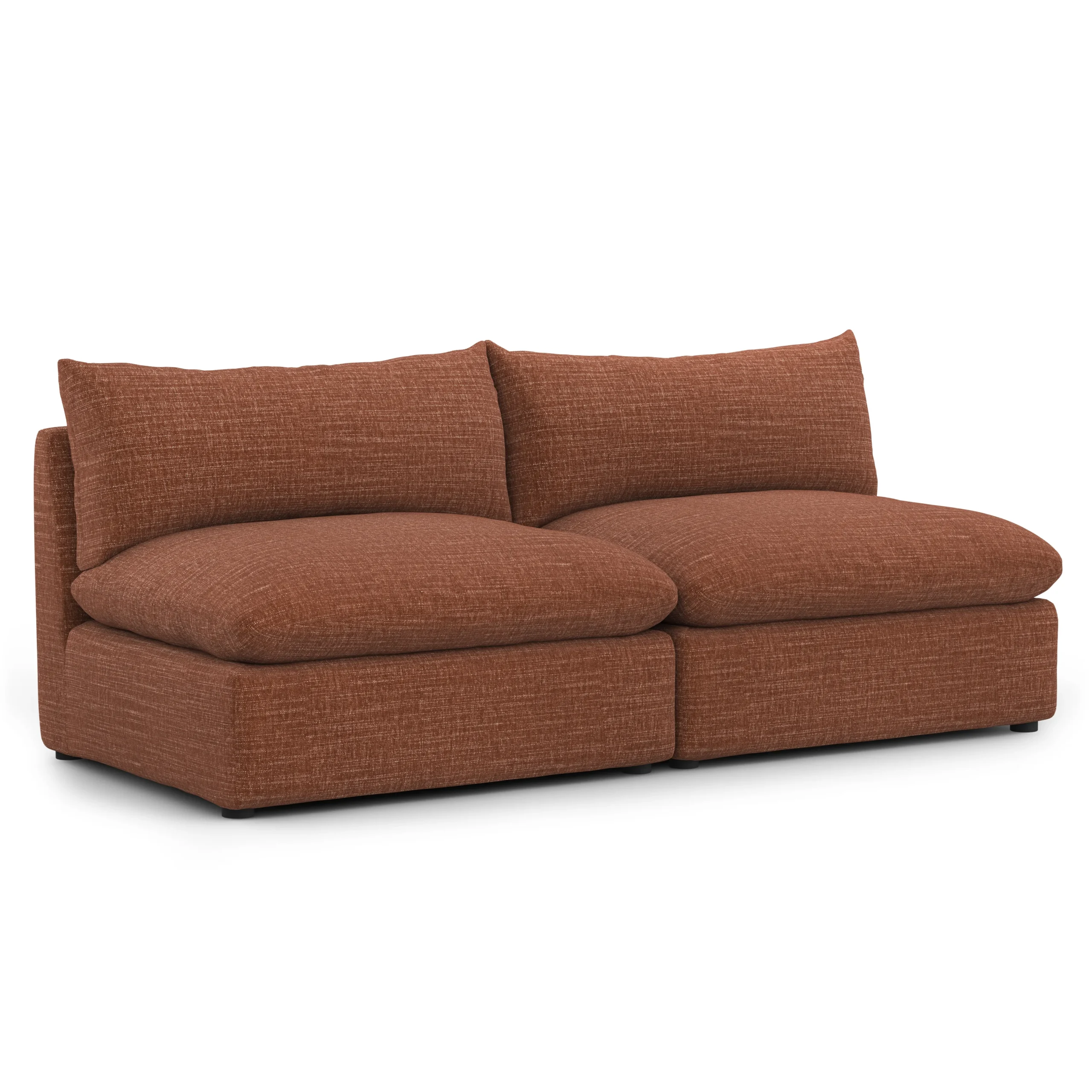 Leigh 79_ Armless Modular Sofa - Napa Rust - Image 3