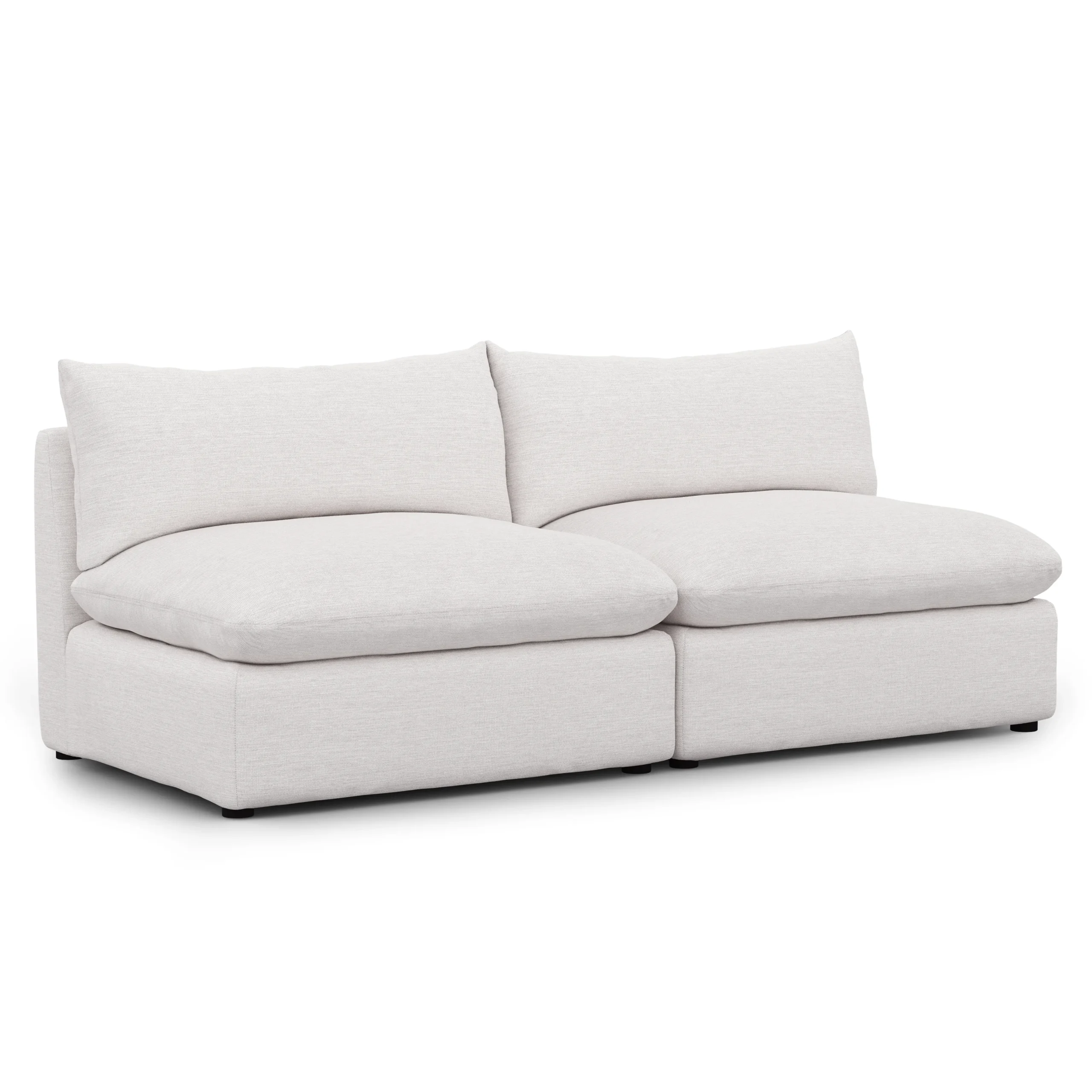 Leigh 79_ Armless Modular Sofa - Silver Ivory - Image 4