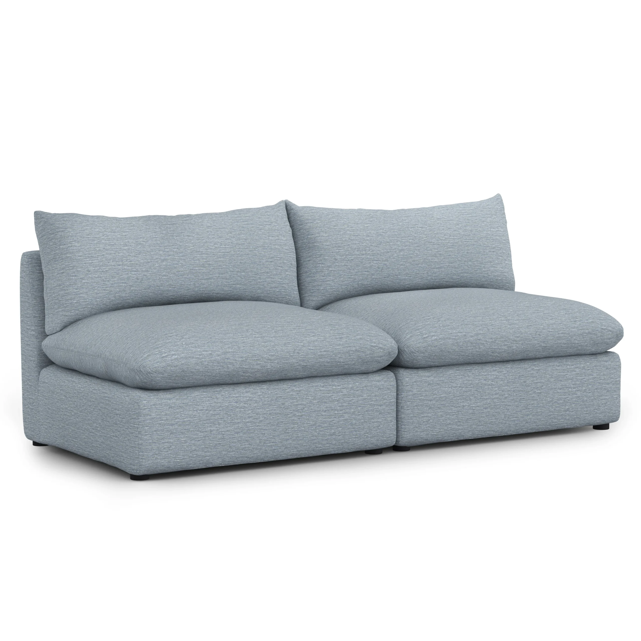 Leigh 79_ Armless Modular Sofa - Silver Light Blue - Image 5