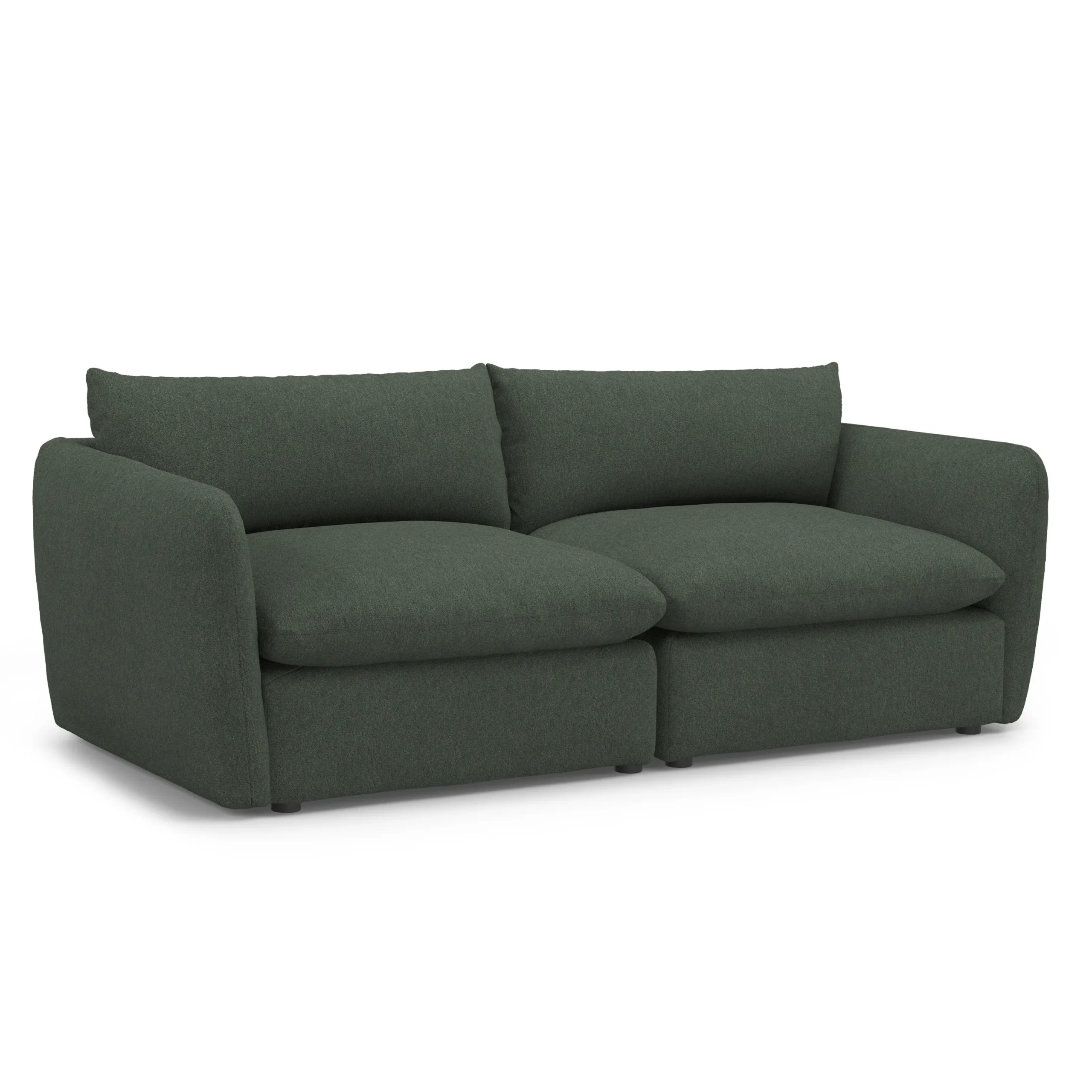 Leigh 92_ Modular Sofa - Green Wool Bouclé - Image 12